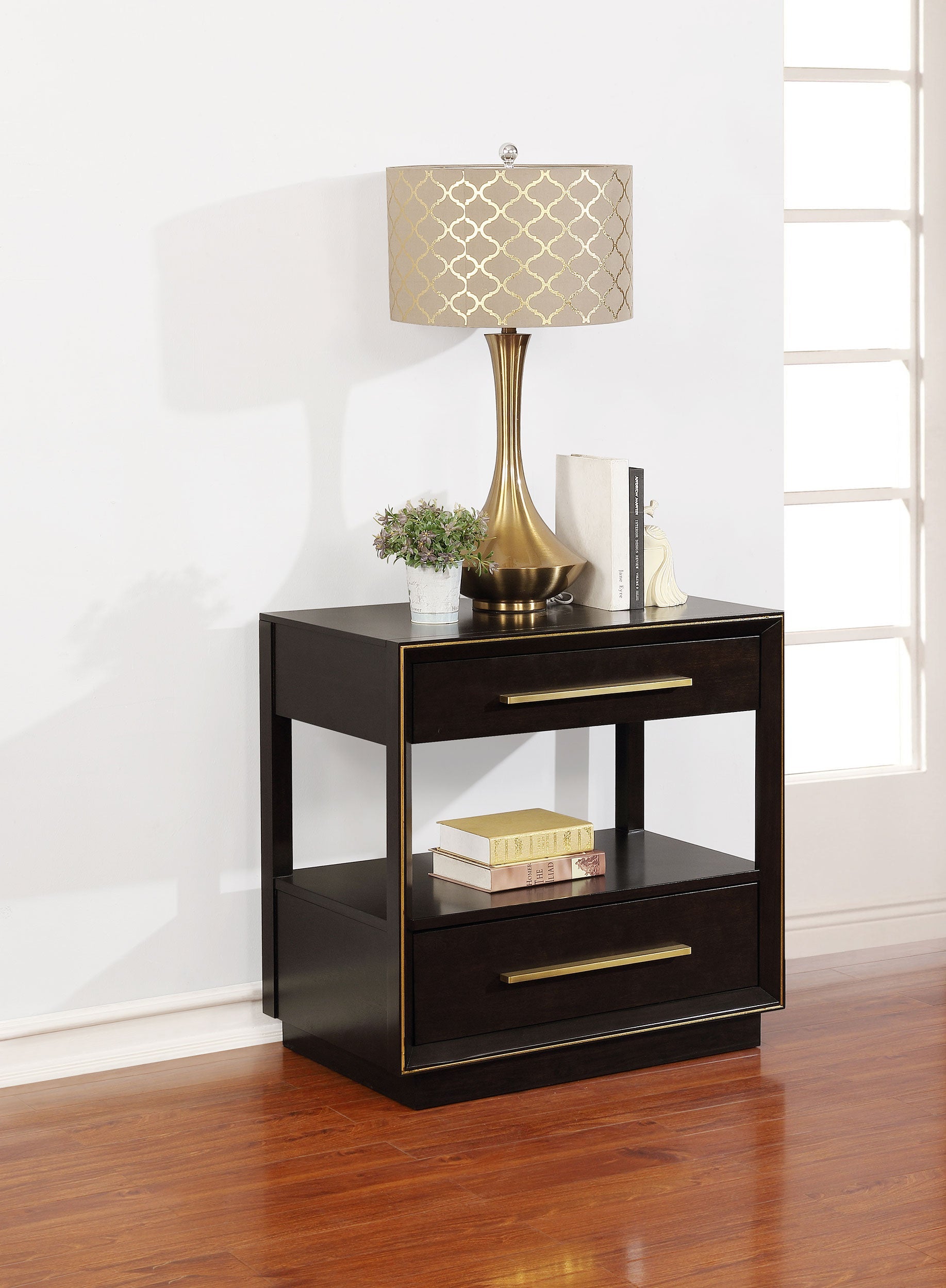 Durango 2-drawer Nightstand Smoked Peppercorn