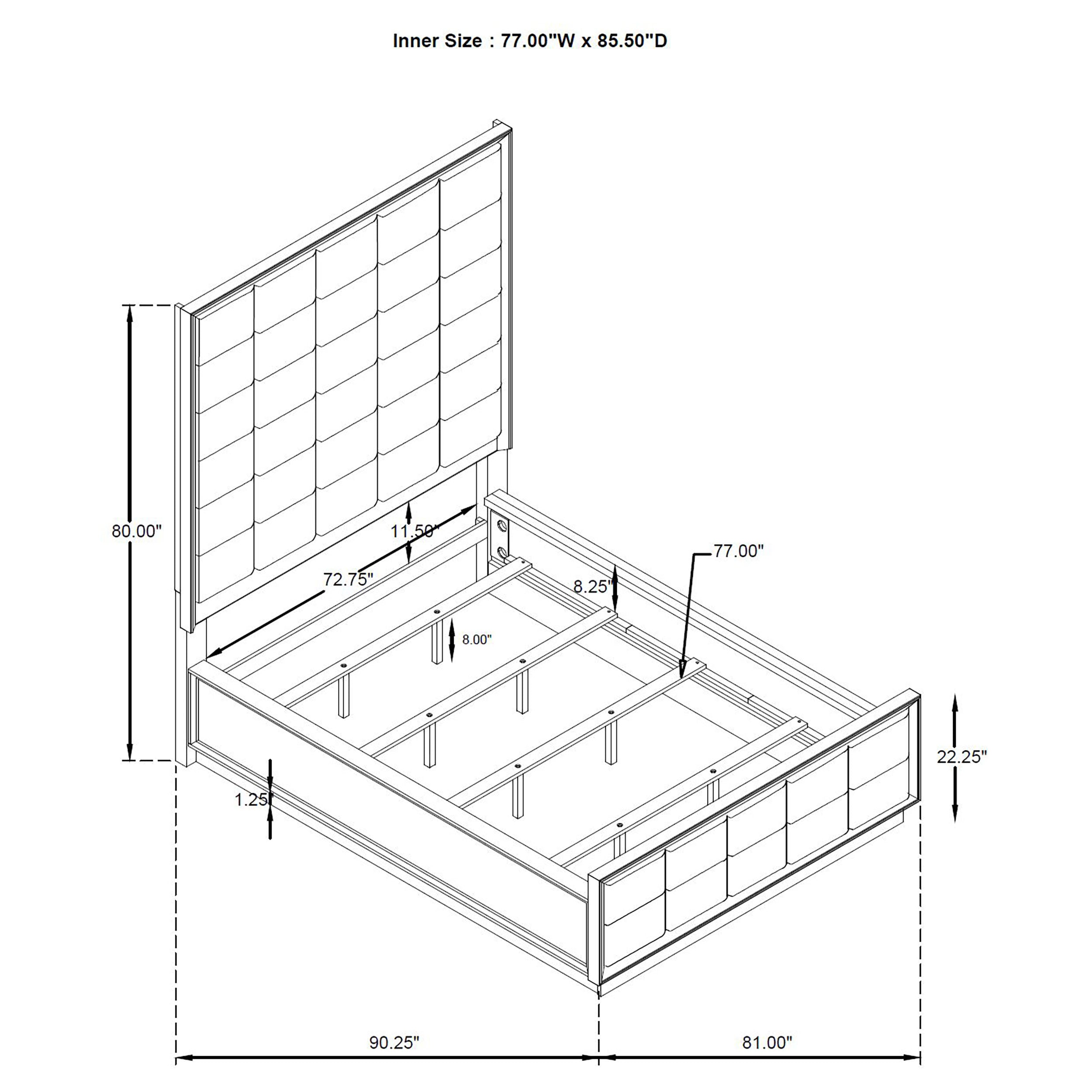 Durango 77-inch  Panel Bed Washed Oak