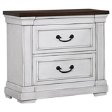 Hillcrest 2-drawer Nightstand Dark Rum and White