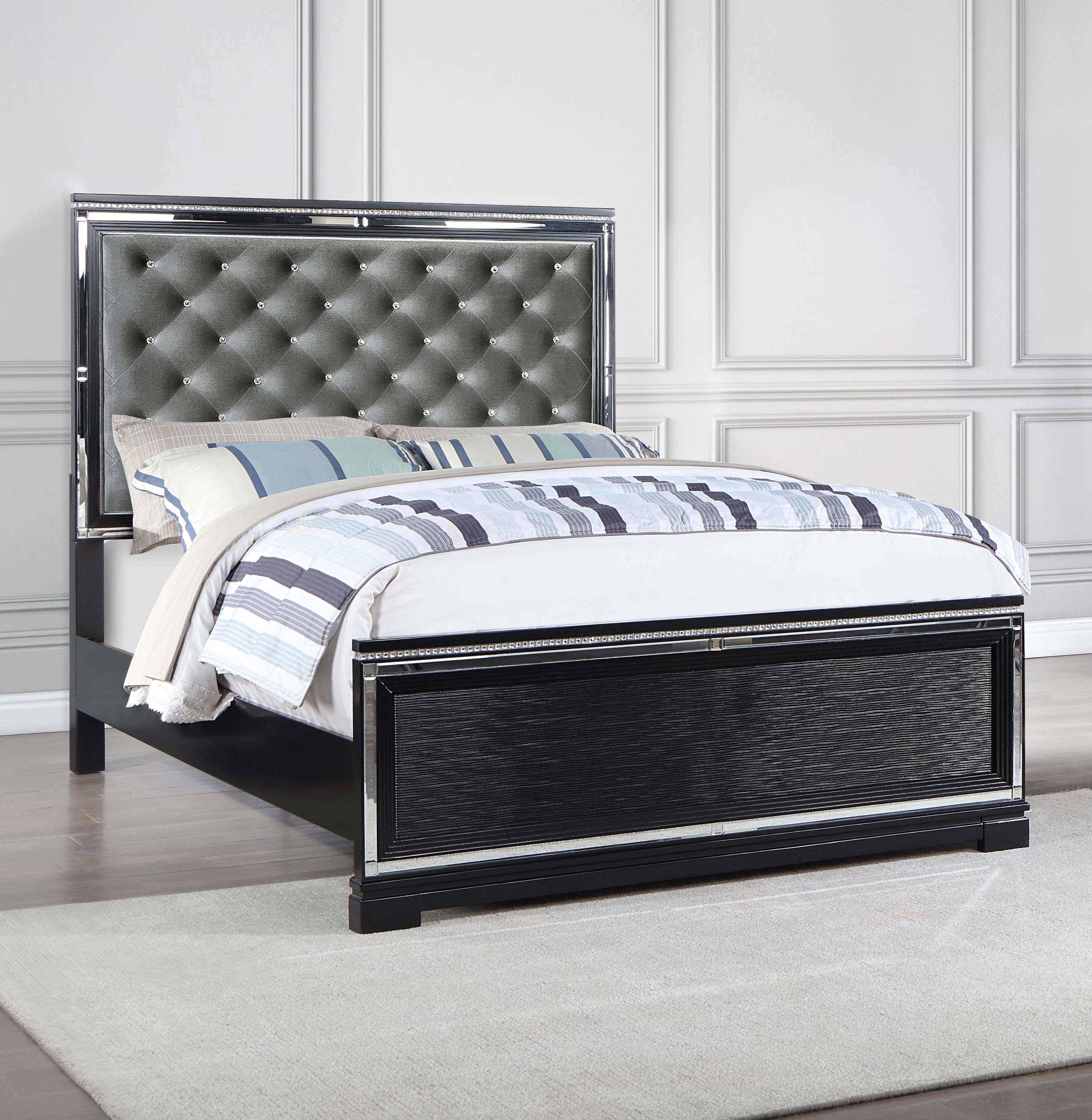 Cappola Wood Eastern King Panel Bed Black