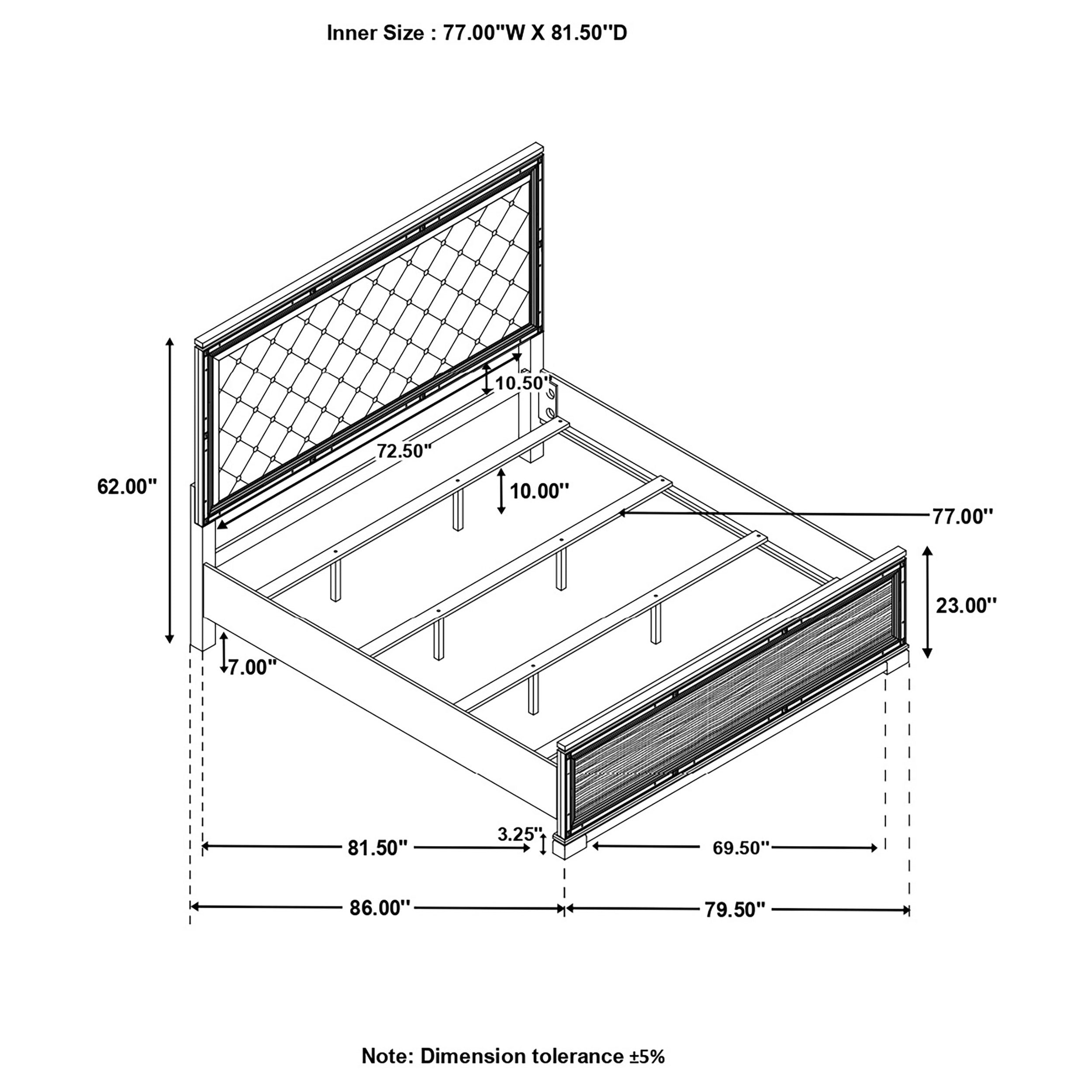 Cappola Wood Eastern King Panel Bed Black