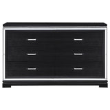 Cappola Rectangular 6-drawer Dresser Silver and Black