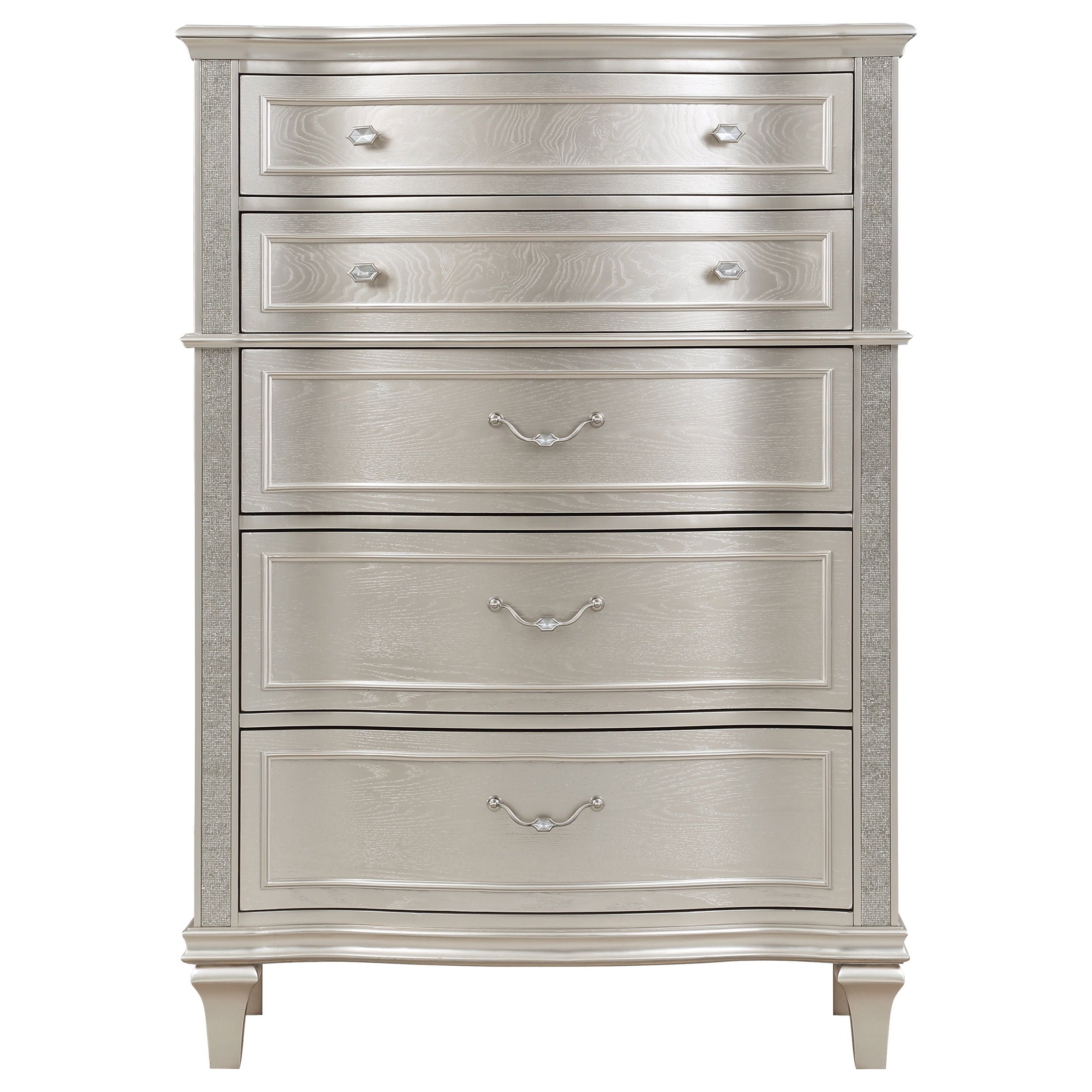 Evangeline 6-drawer Chest Silver Oak