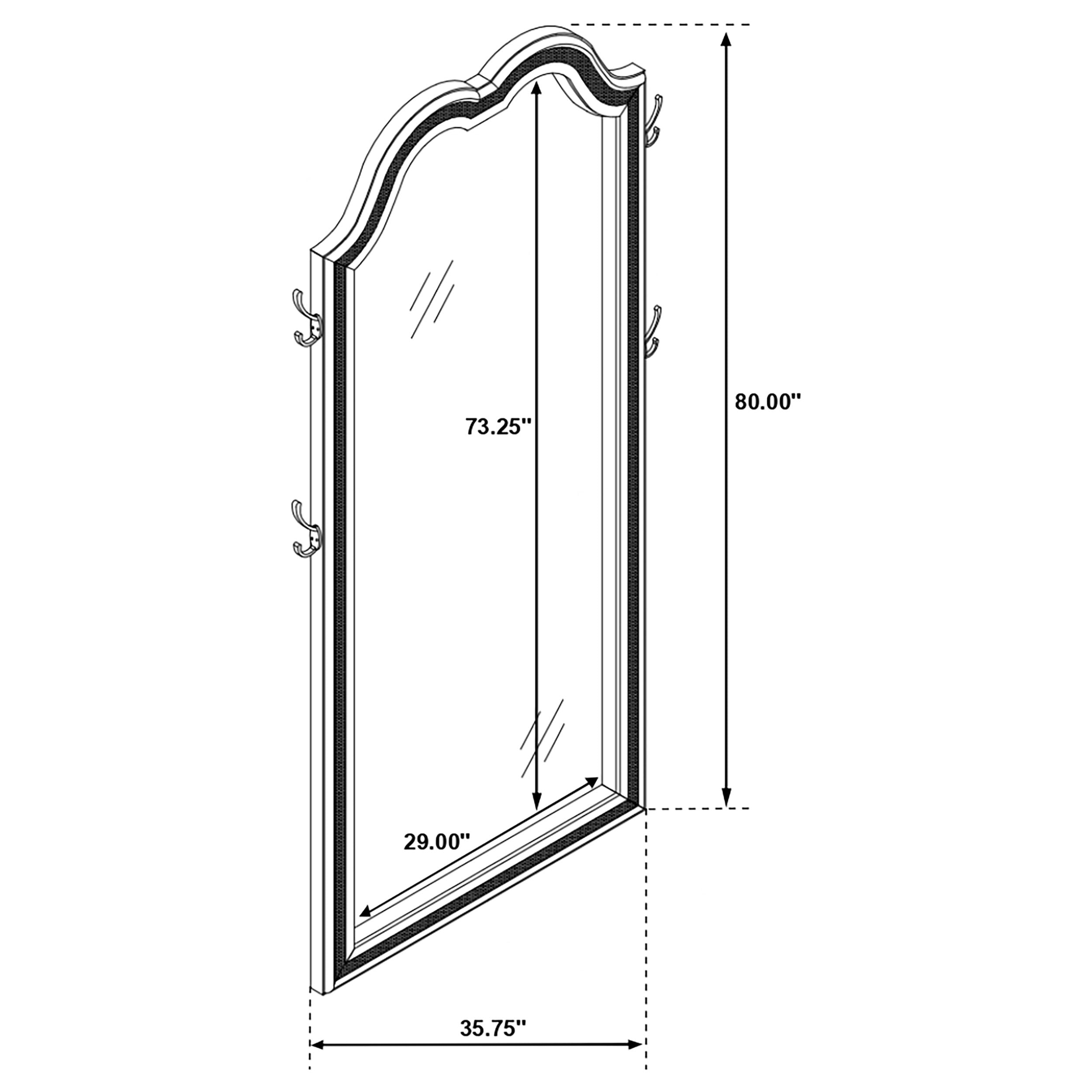 Evangeline Full Length LED Floor Mirror Silver Oak