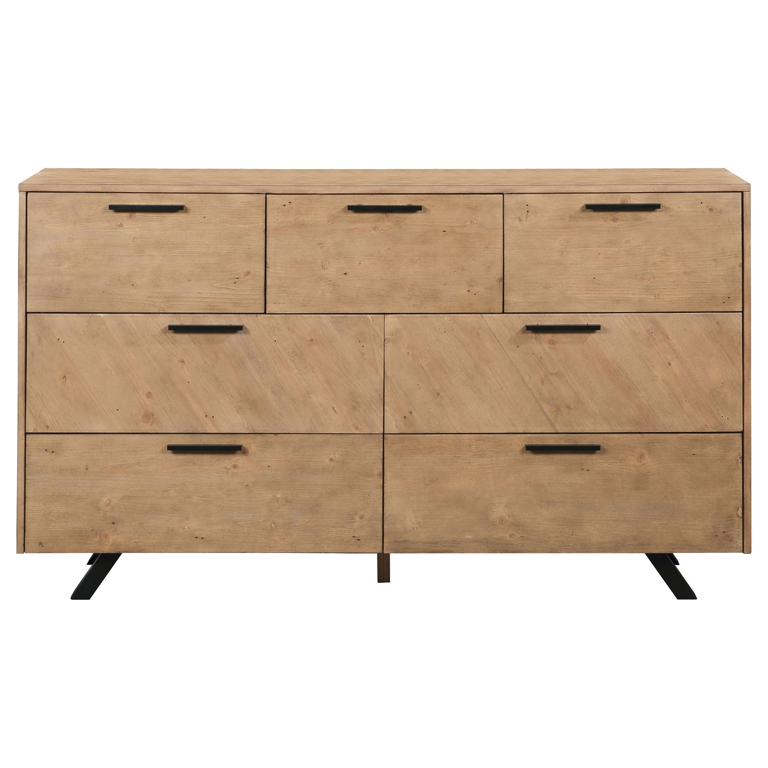 Taylor 7-drawer Rectangular Dresser with Mirror Light Honey Brown