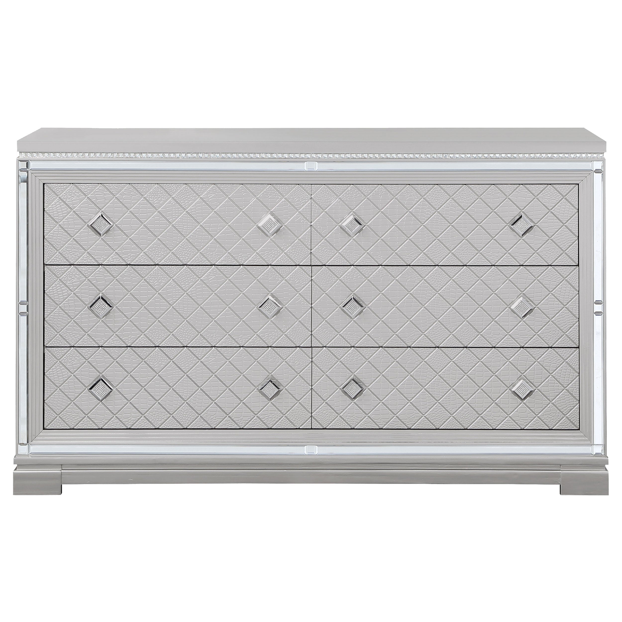 Eleanor Rectangular 6-drawer Dresser Metallic