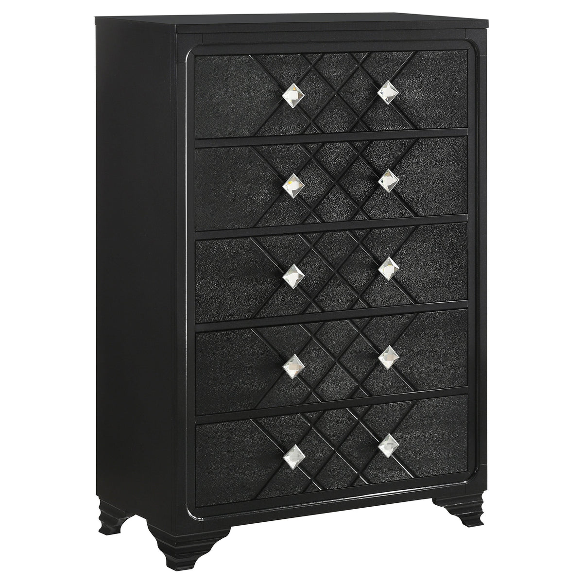 Penelope 5-drawer Chest Black