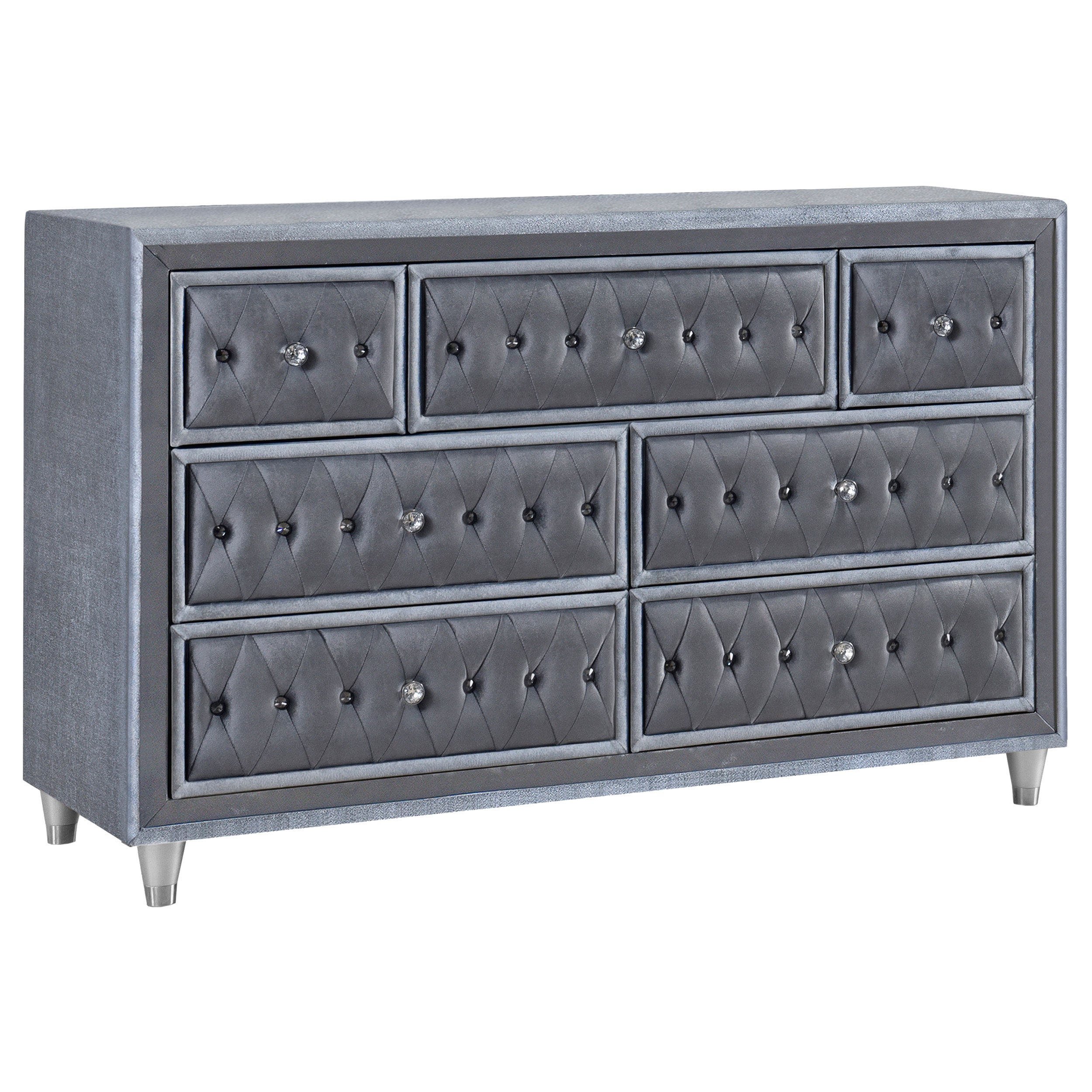 Antonella   Upholstered Tufted Bedroom Set Grey