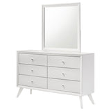 Janelle 6-drawer Dresser with Mirror White