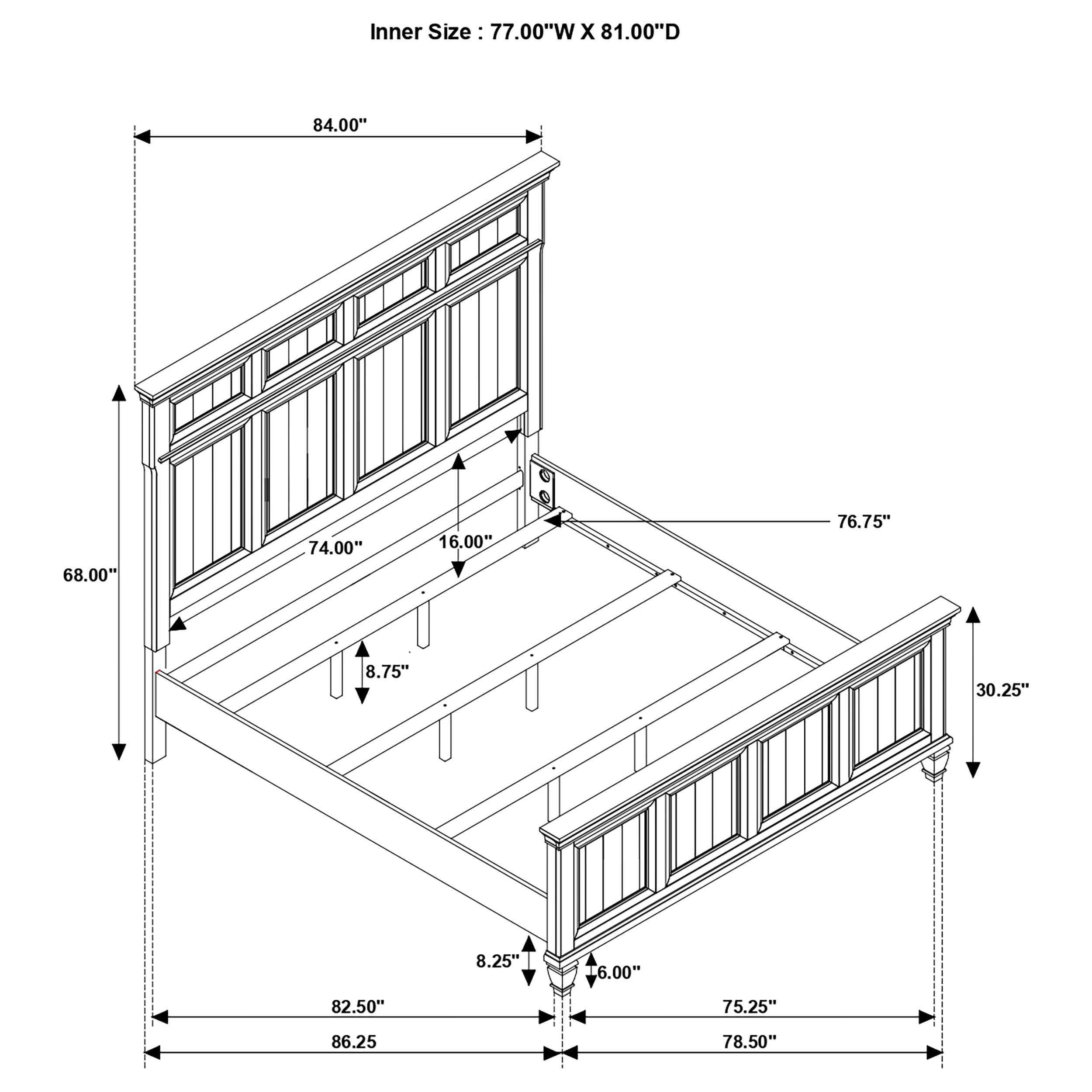 Avenue  Panel Bed Grey