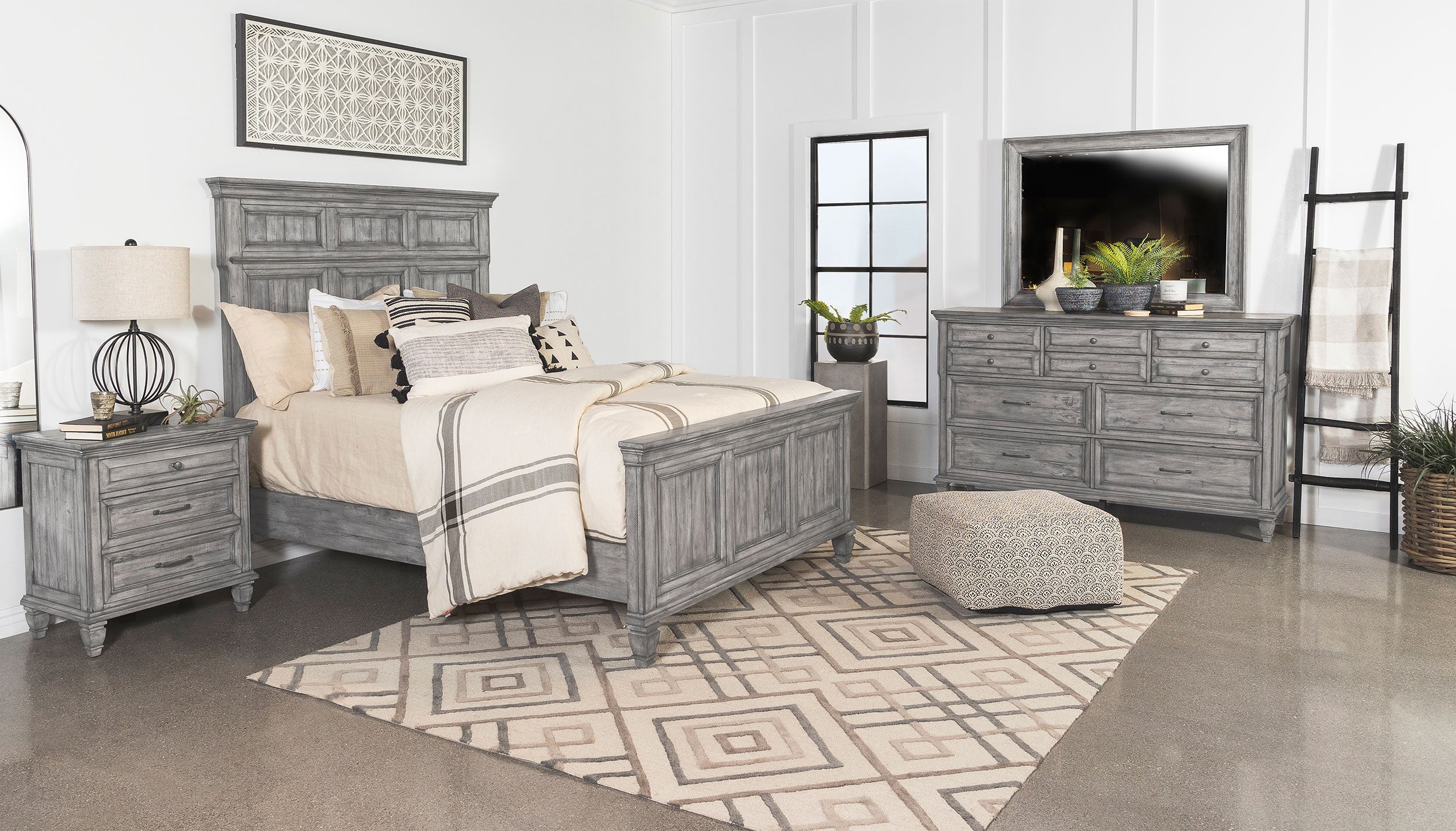 Avenue   Panel Bedroom Set Grey