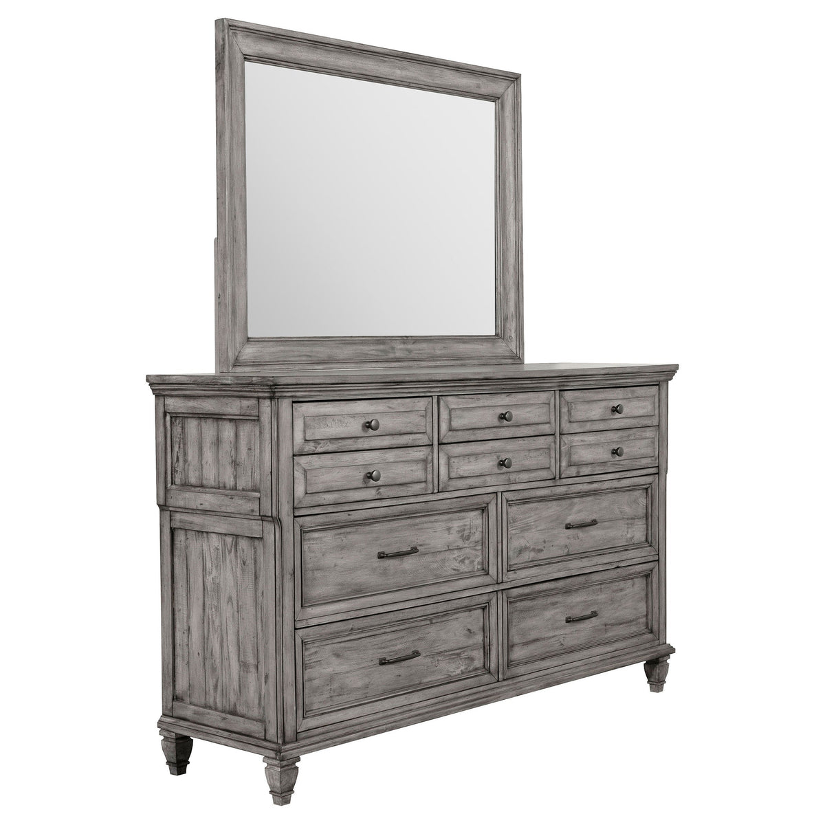 Avenue 8-drawer Rectangular Dresser with Mirror Grey