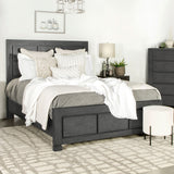 Lorenzo Wood Eastern King Panel Bed Dark Grey