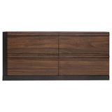 Azalia 4-drawer Dresser with Mirror Black and Walnut