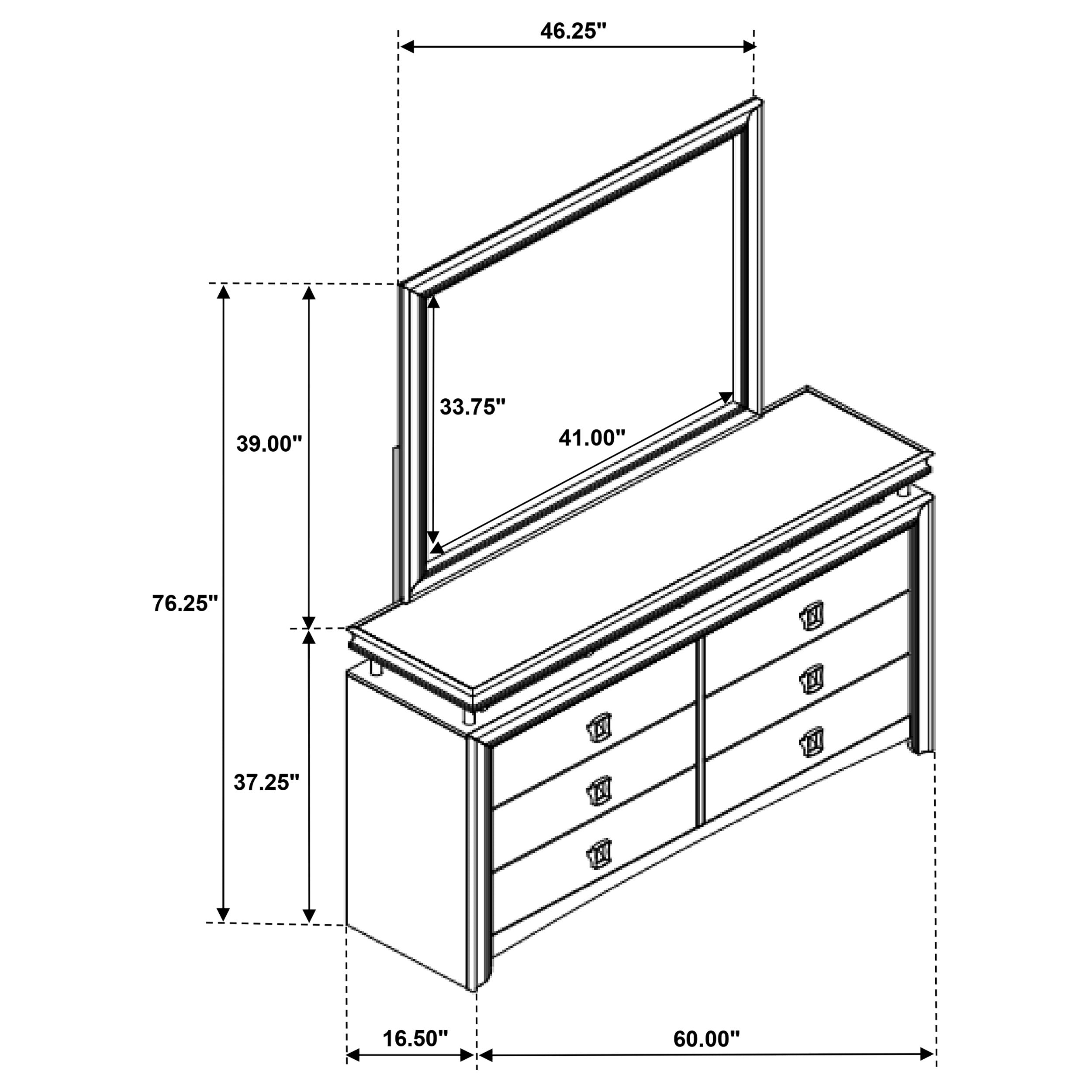 Giselle 8-drawer Bedroom Dresser with Mirror with LED Rustic Beige