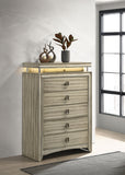 Giselle 6-drawer Bedroom Chest with LED Rustic Beige