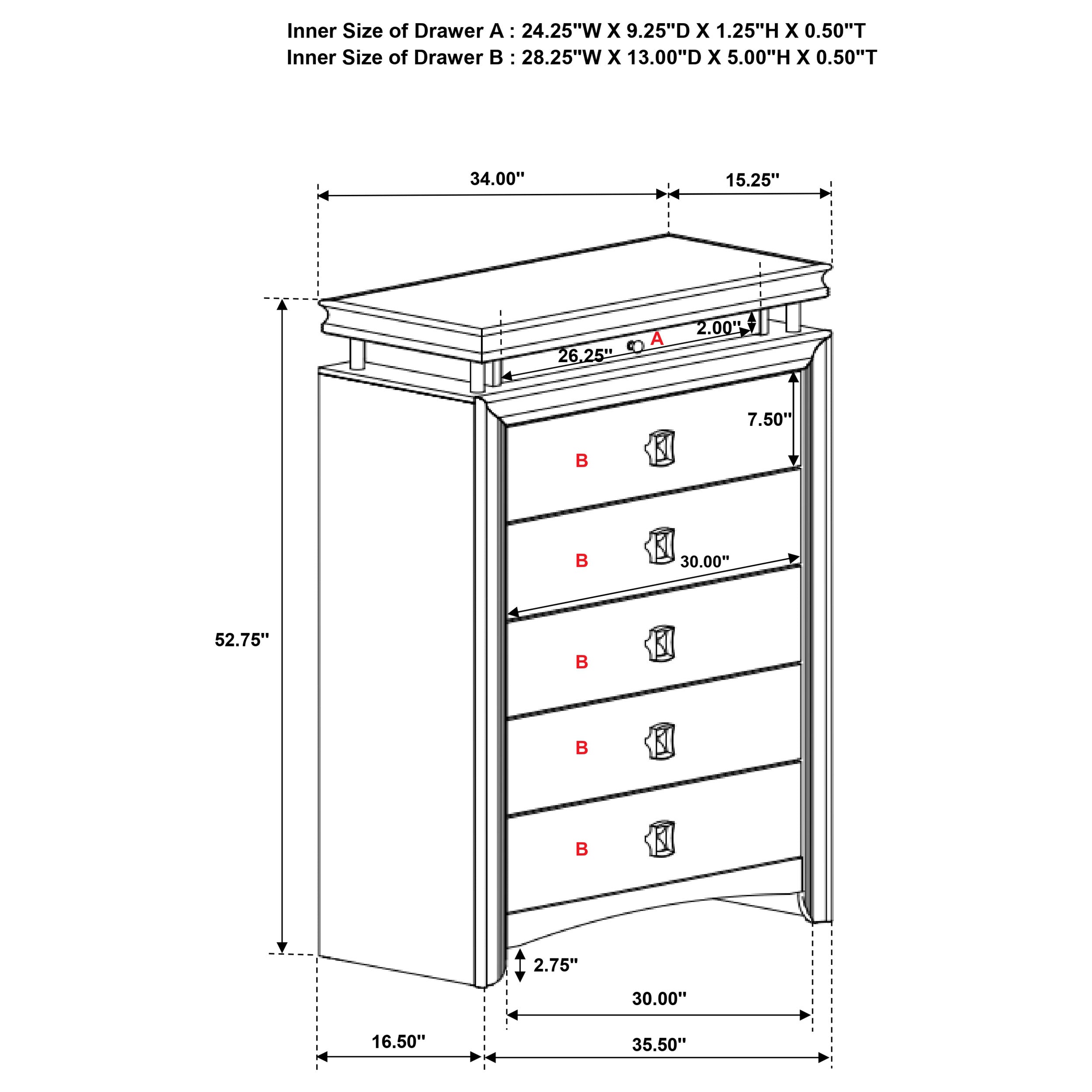 Giselle 6-drawer Bedroom Chest with LED Rustic Beige