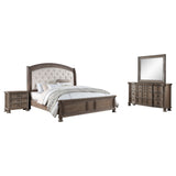 Emmett   Bedroom Set Walnut and Beige