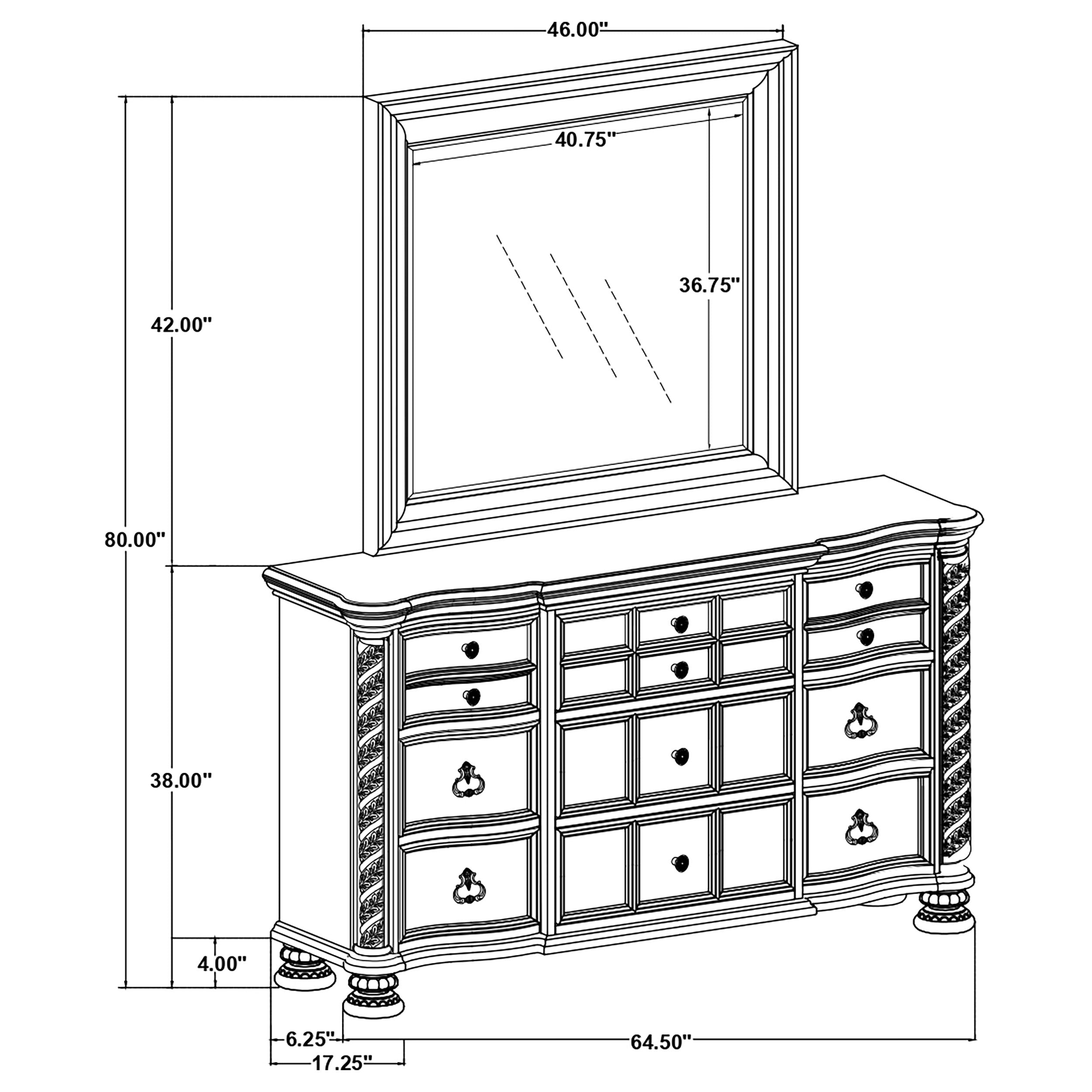 Emmett 9-drawer Dresser with Mirror Walnut