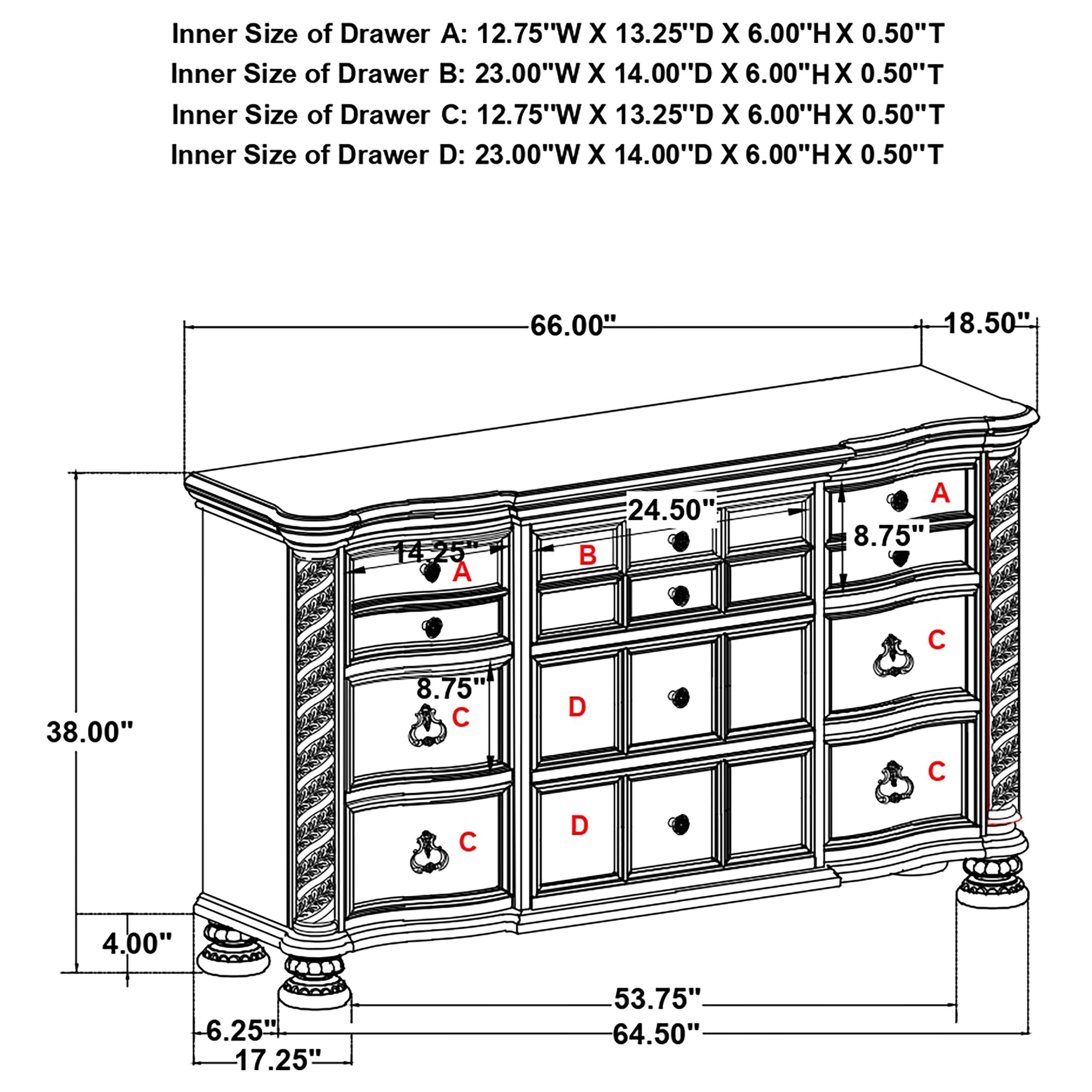 Emmett 9-drawer Dresser with Mirror Walnut