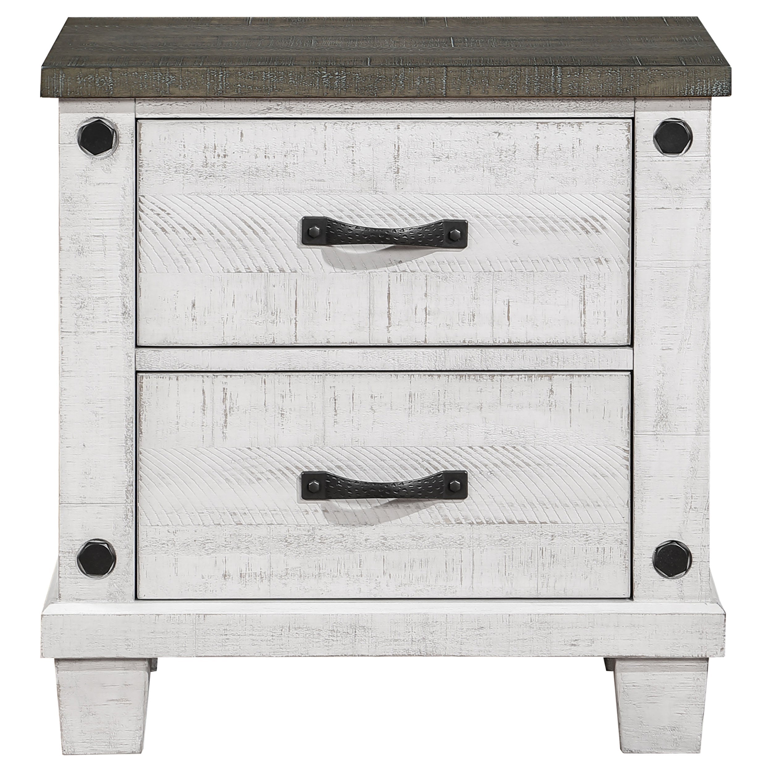 Lilith   Bedroom Set Distressed Grey and White