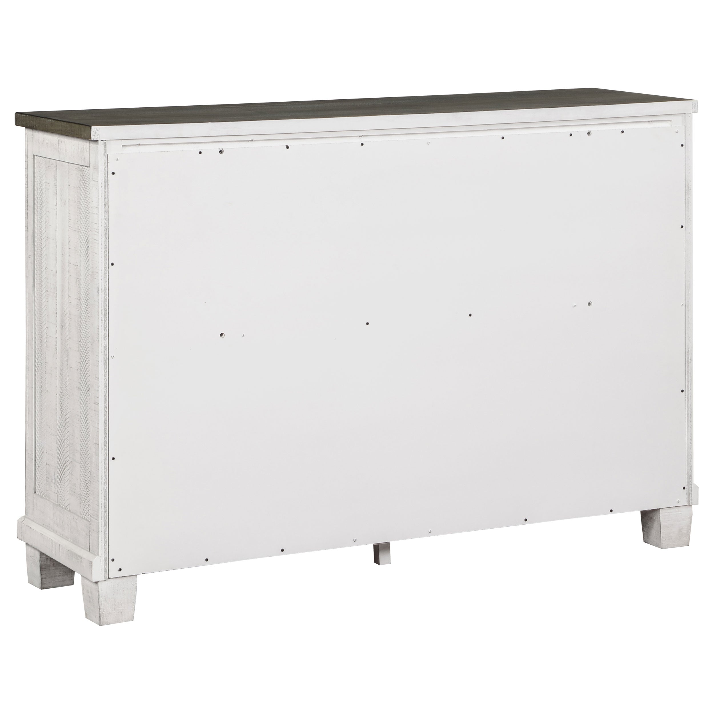 Lilith 7-drawer Dresser with Mirror Distressed Grey and White