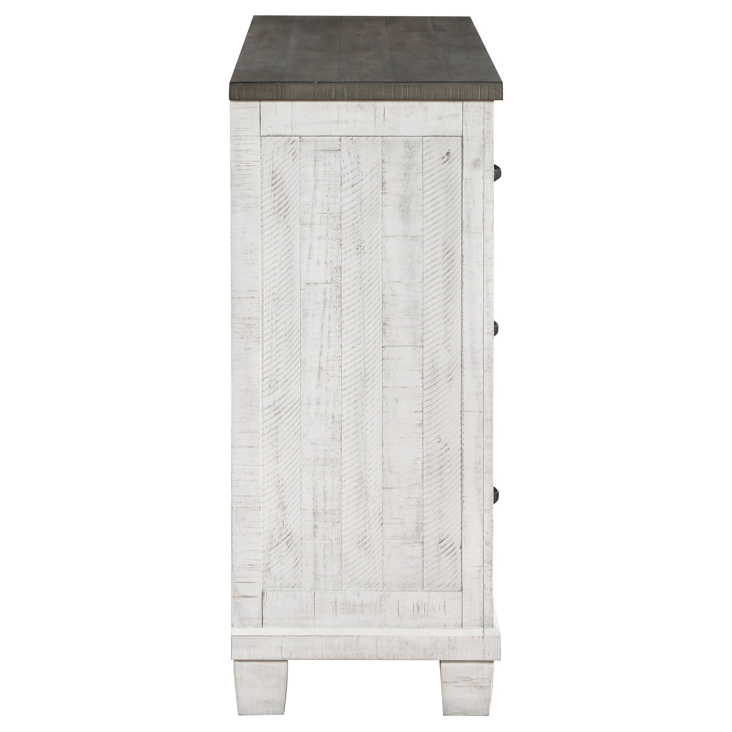 Lilith 7-drawer Dresser with Mirror Distressed Grey and White