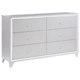 Larue 6-drawer Dresser with Mirror Silver