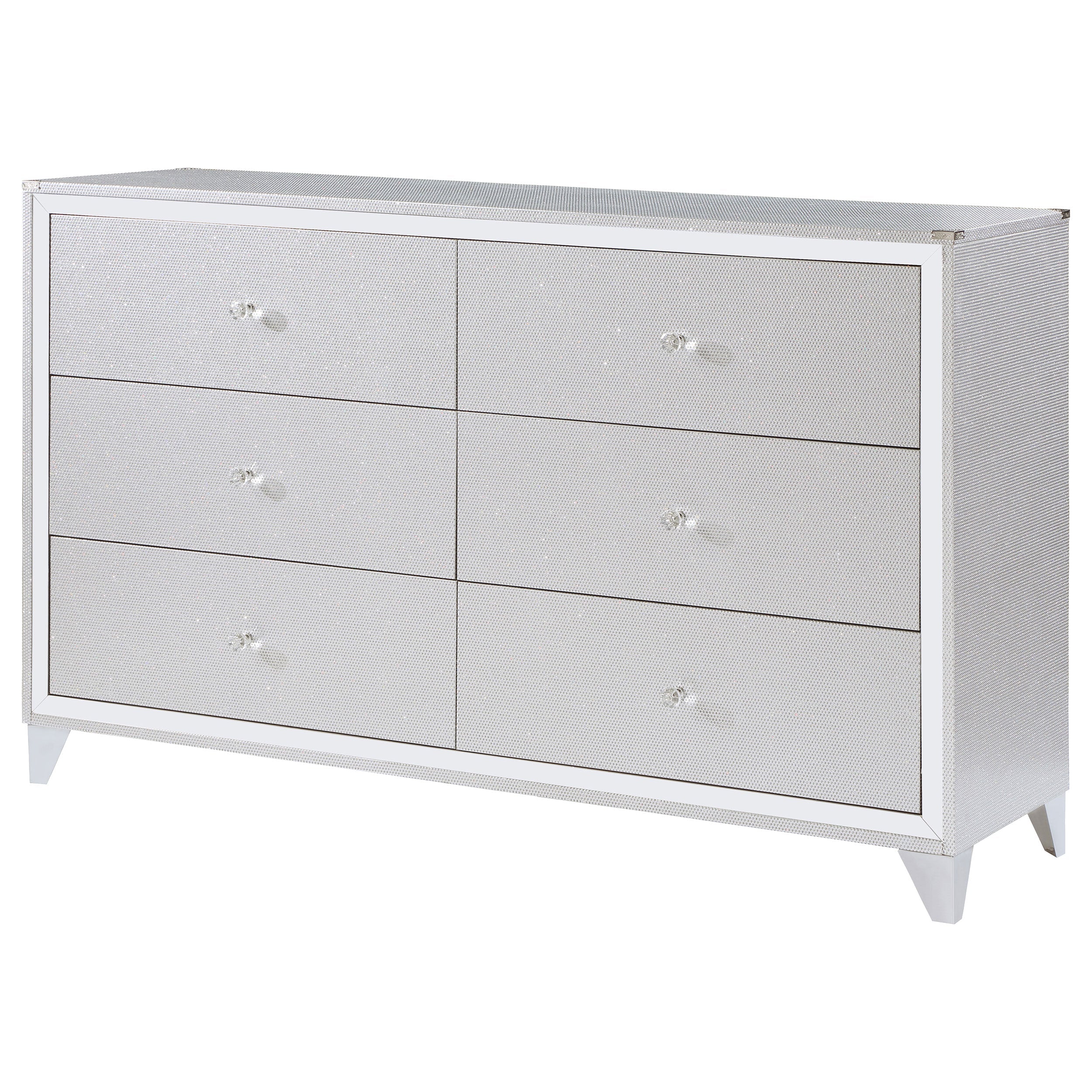 Larue 6-drawer Dresser with Mirror Silver