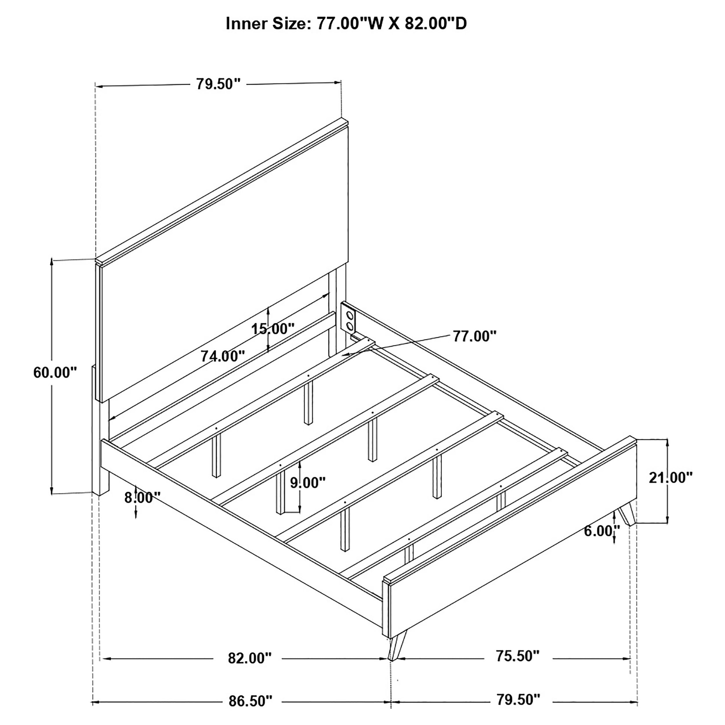 Nathan High Headboard  Panel Bed Grey