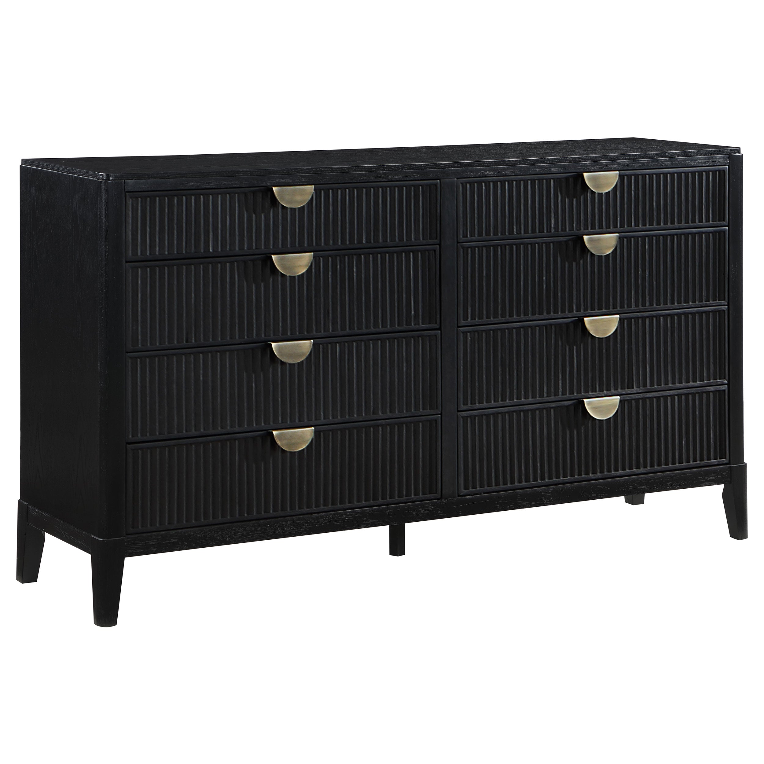 Brookmead 8-drawer Bedroom Dresser with Mirror Black