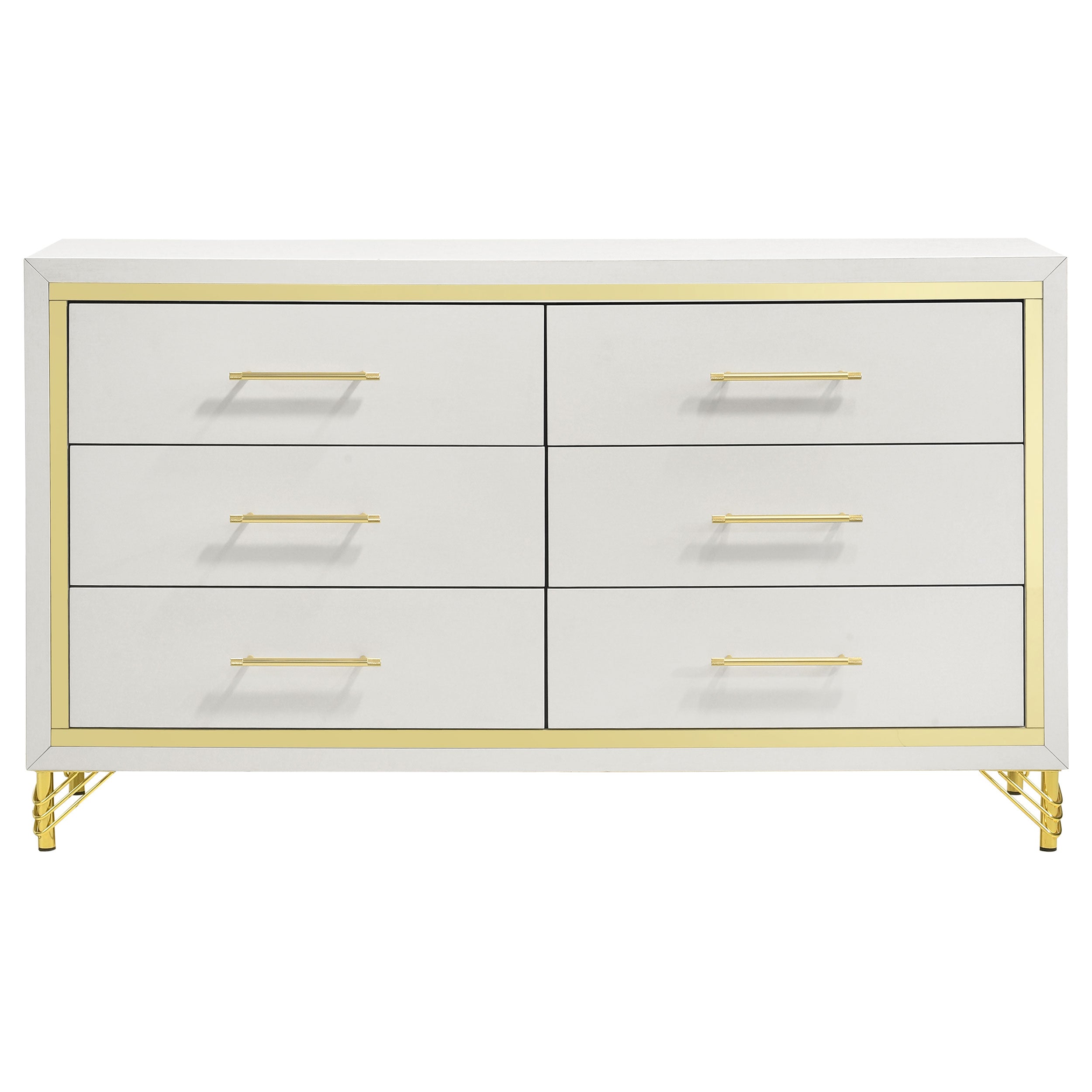 Lucia 6-drawer Bedroom Dresser with Mirror White