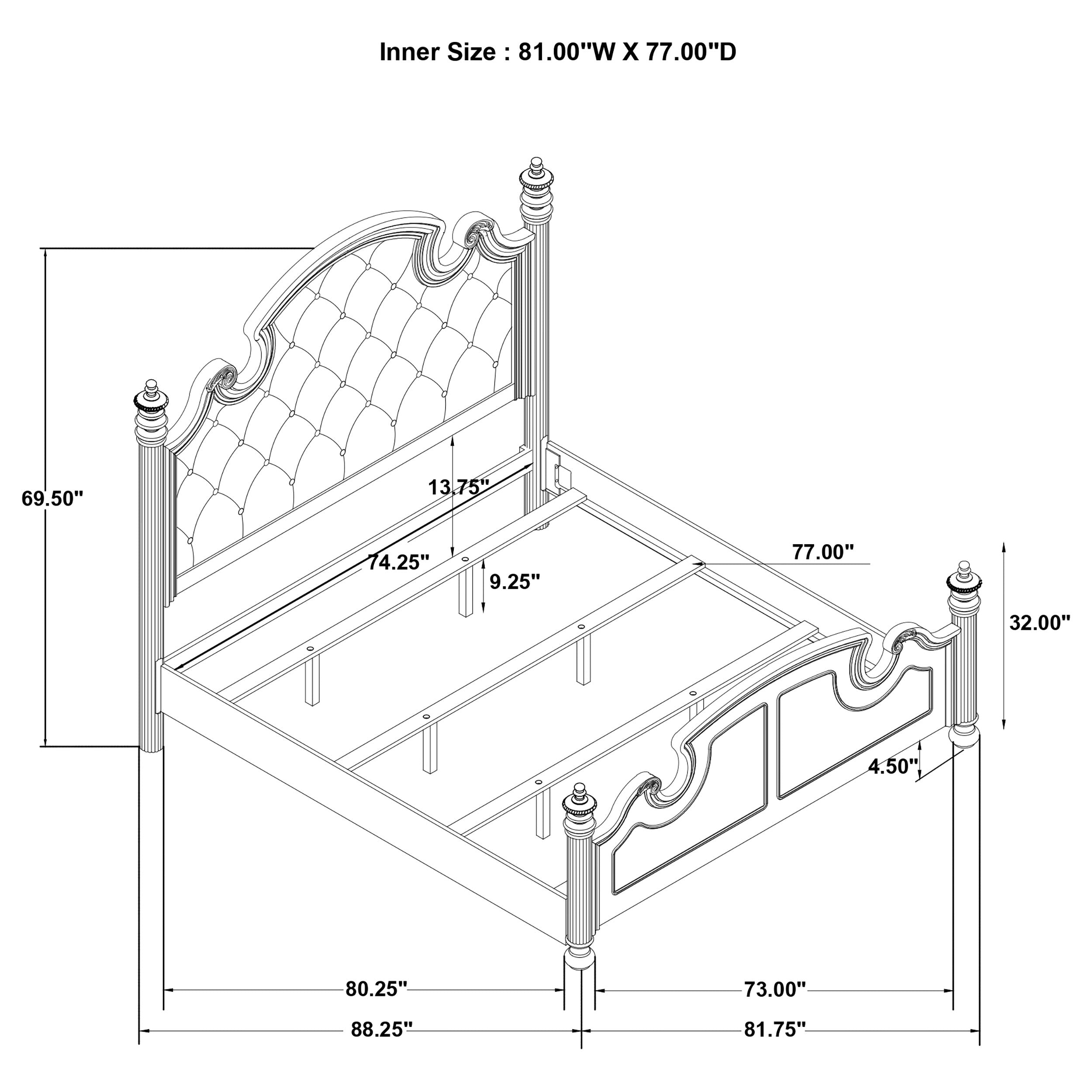 Celina   Bedroom Set with Upholstered Headboard Black and Beige