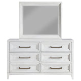 Marielle 6-drawer Dresser with Mirror Distressed White