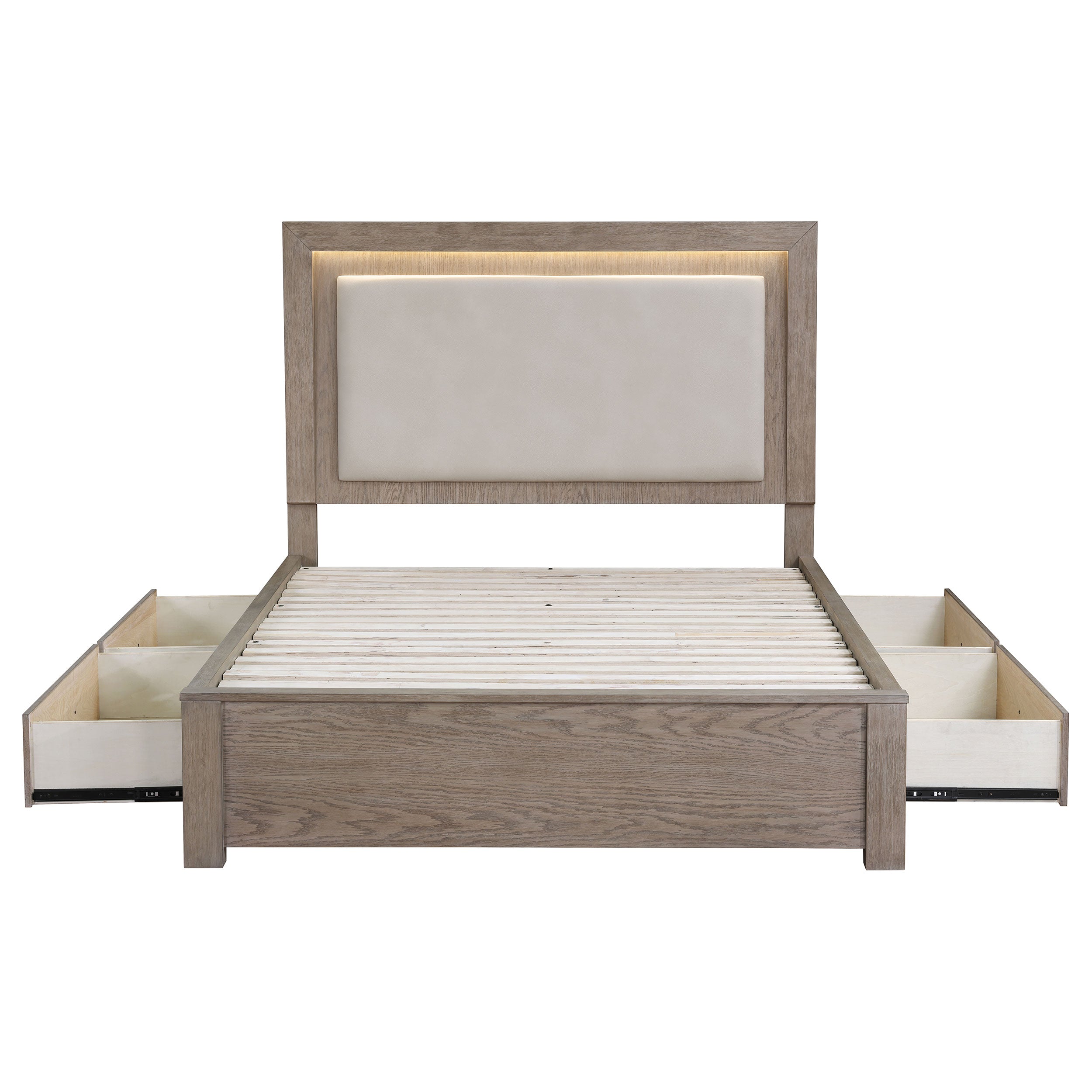 Kenora 56-inch  LED Storage Bed Barley Brown