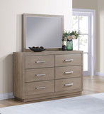 Kenora 6-drawer Dresser and Mirror Barley Brown