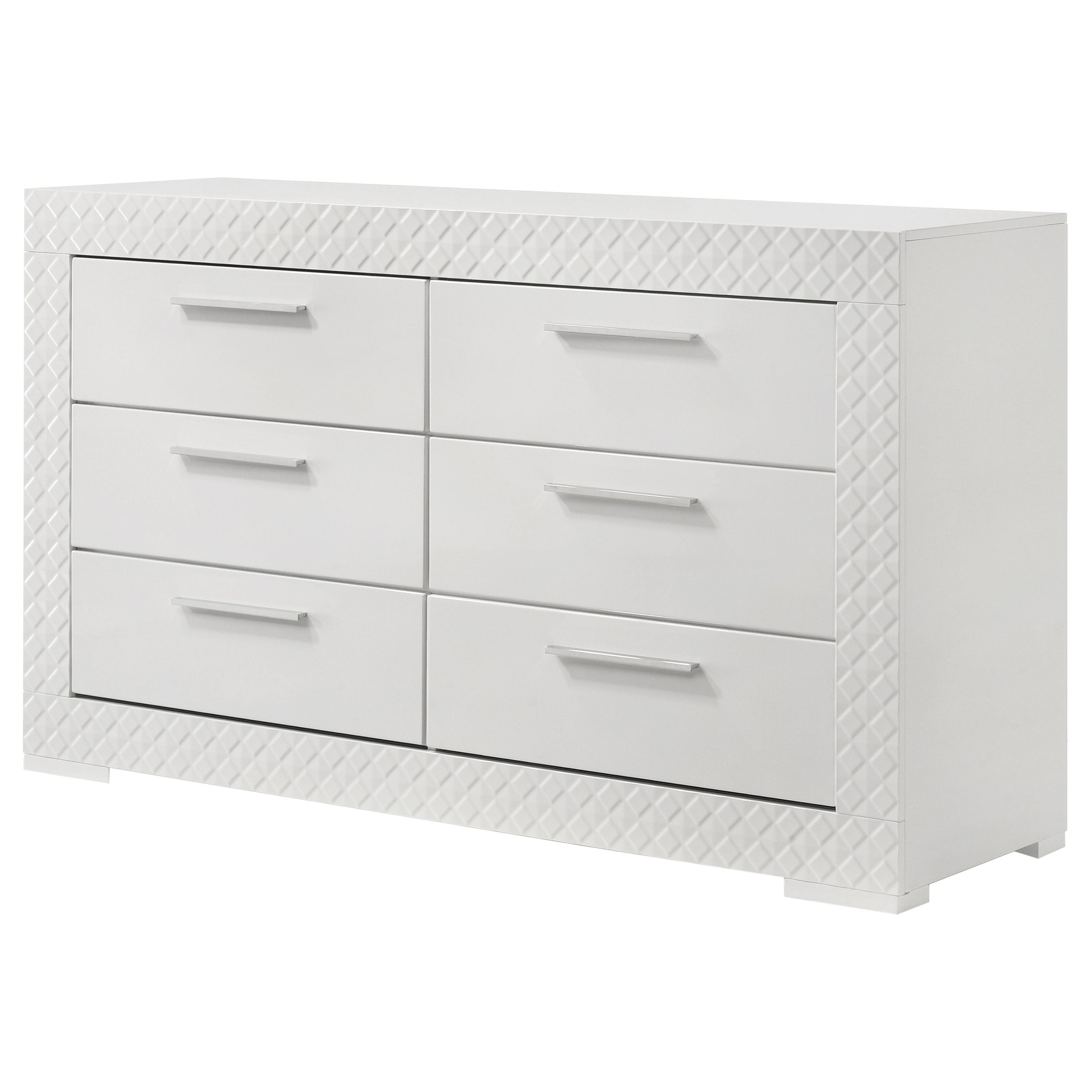 Ives 6-drawer Dresser Cabinet White High Gloss