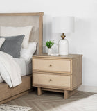 Kailani 2-drawer Nightstand Bedside Table Beige Oak