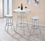 Retro 3-piece Round 1950s Bistro Pub Bar Table Set White