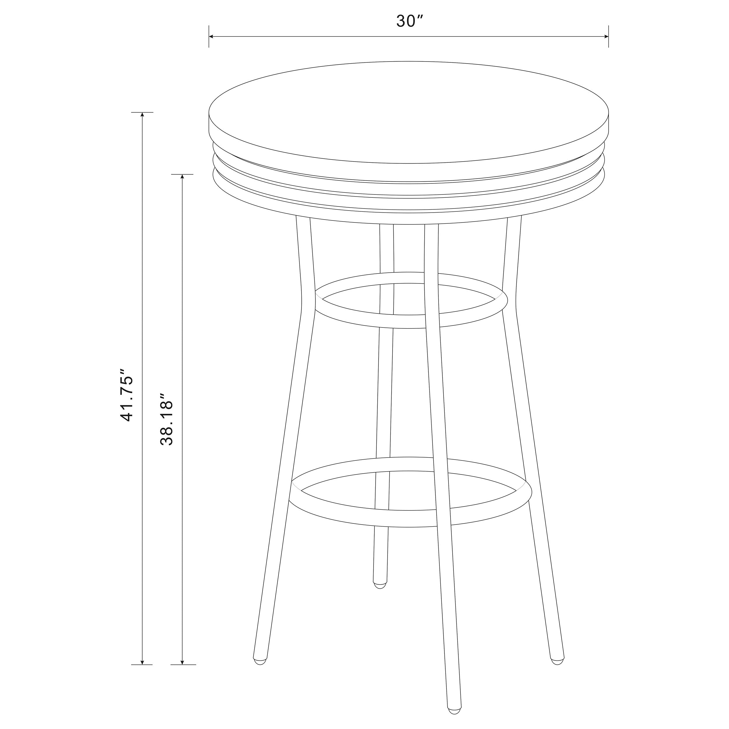 Retro 3-piece Round 1950s Bistro Pub Bar Table Set White