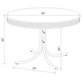 Retro Round Dining Table Glossy White and Chrome