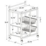 Kelvin 2-shelf Kitchen Cart Natural Brown and White