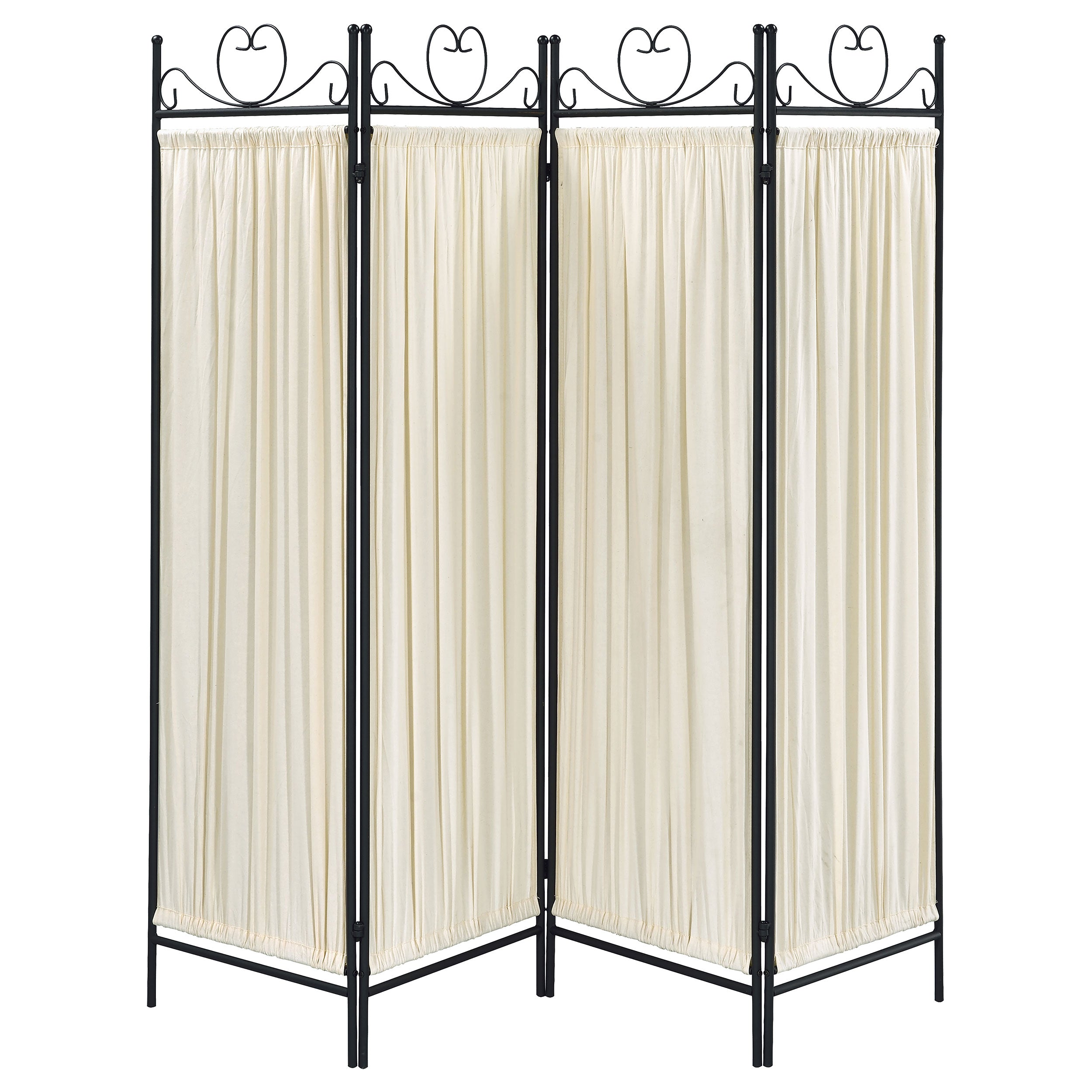 Dove 4-panel Folding Screen Beige and Black