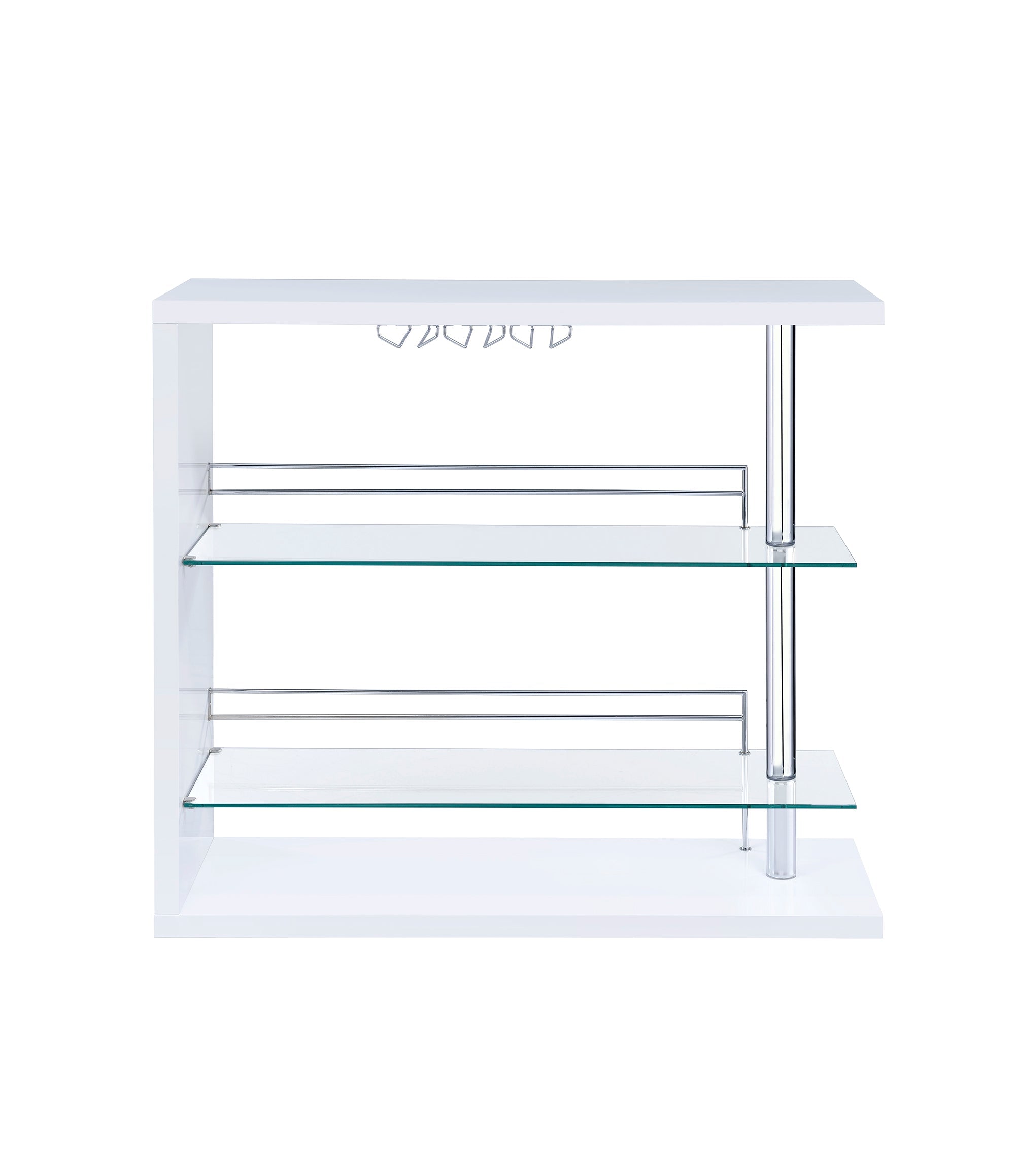 Prescott Rectangular 2-shelf Bar Unit Glossy Black