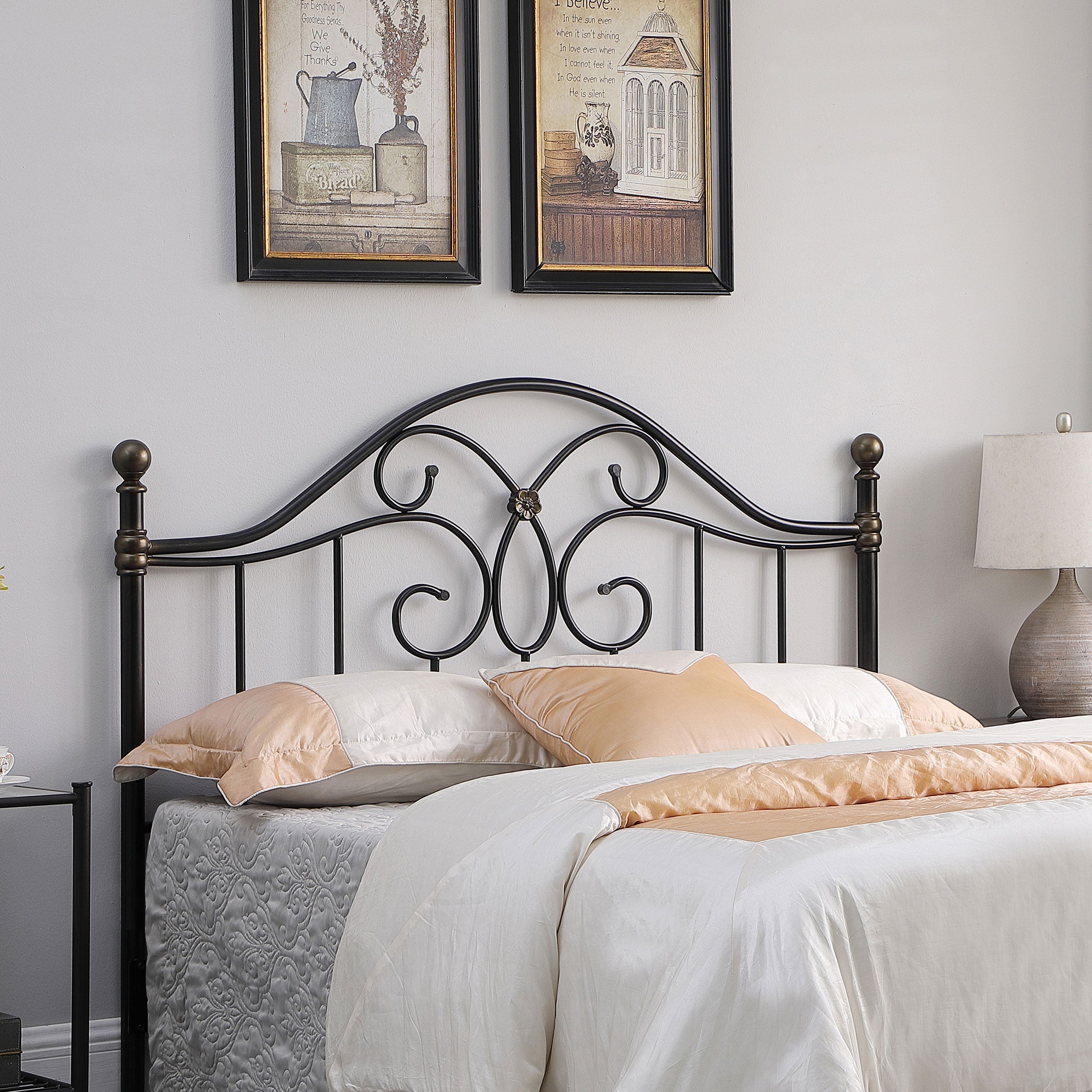 Bailey  / Full Metal Headboard Black and Bronze