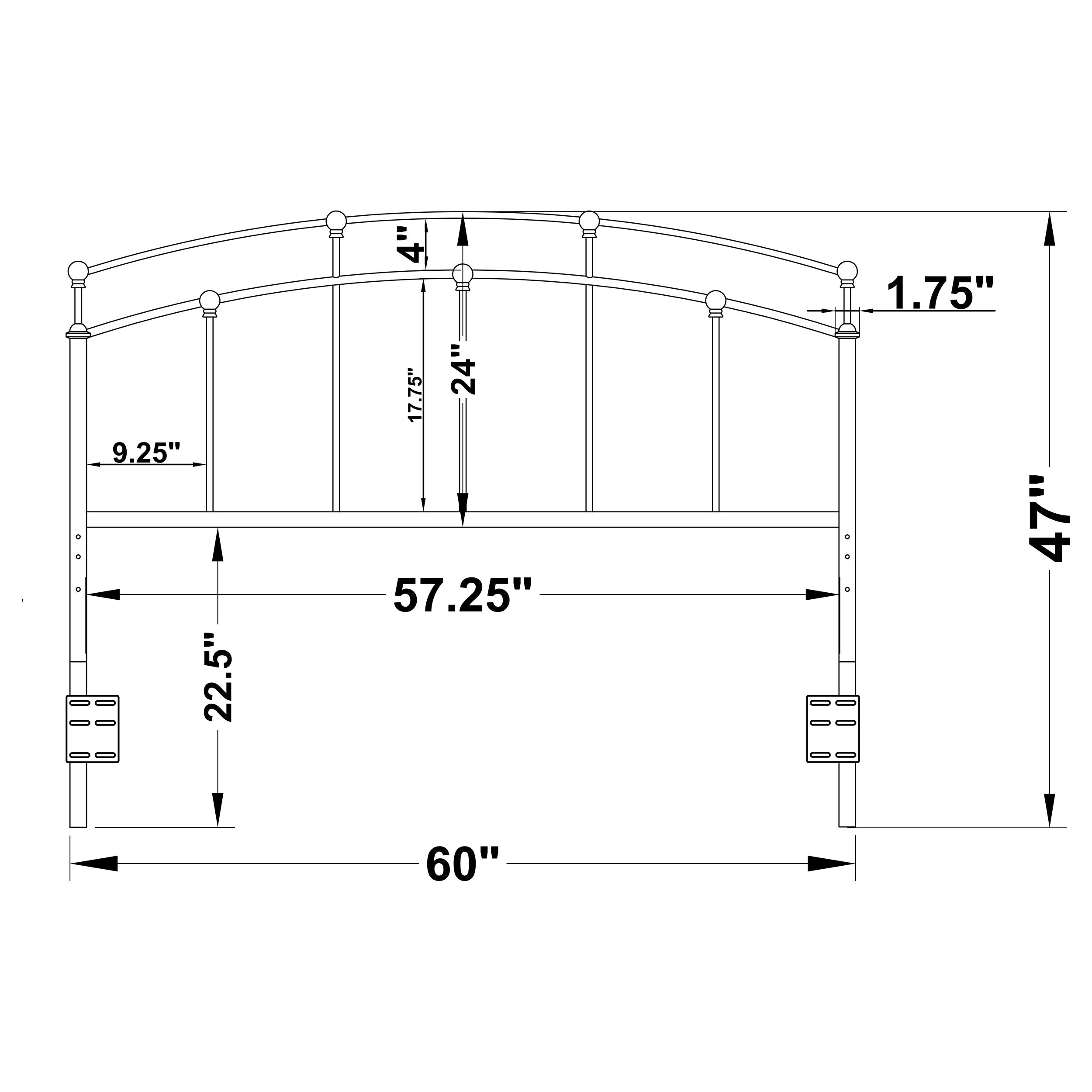 Bryant  / Full Metal Arched Headboard Black