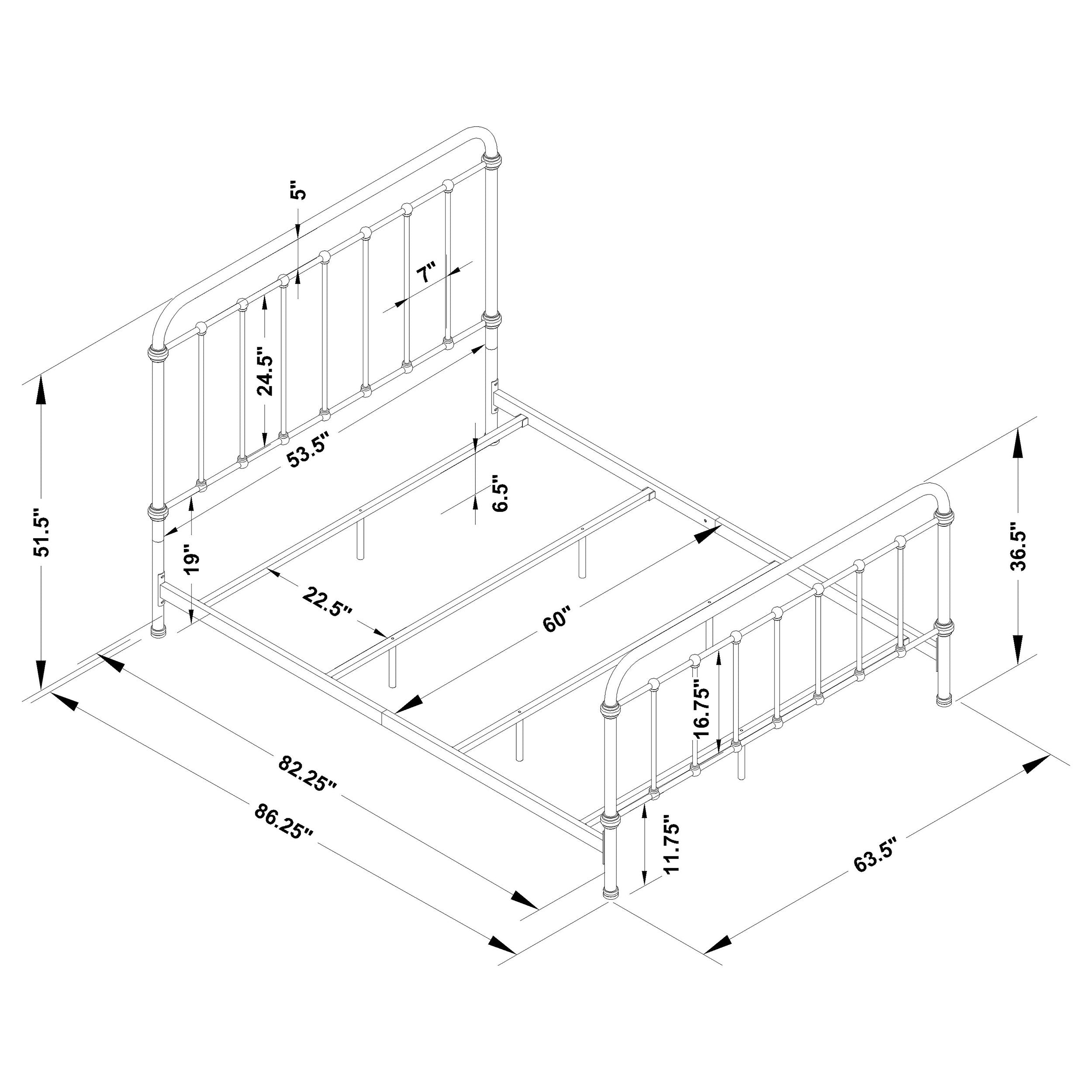 Livingston  Panel Metal Bed Dark Bronze