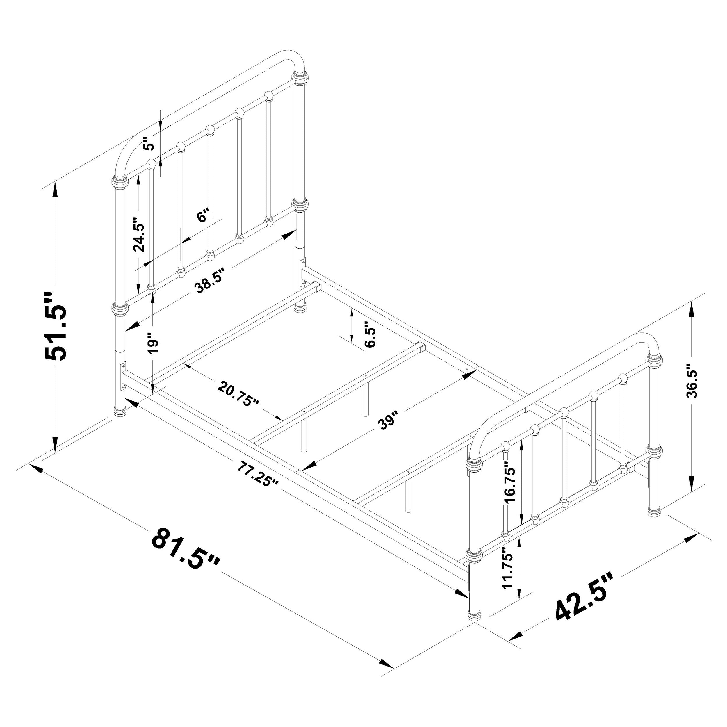 Livingston  Panel Metal Bed Dark Bronze