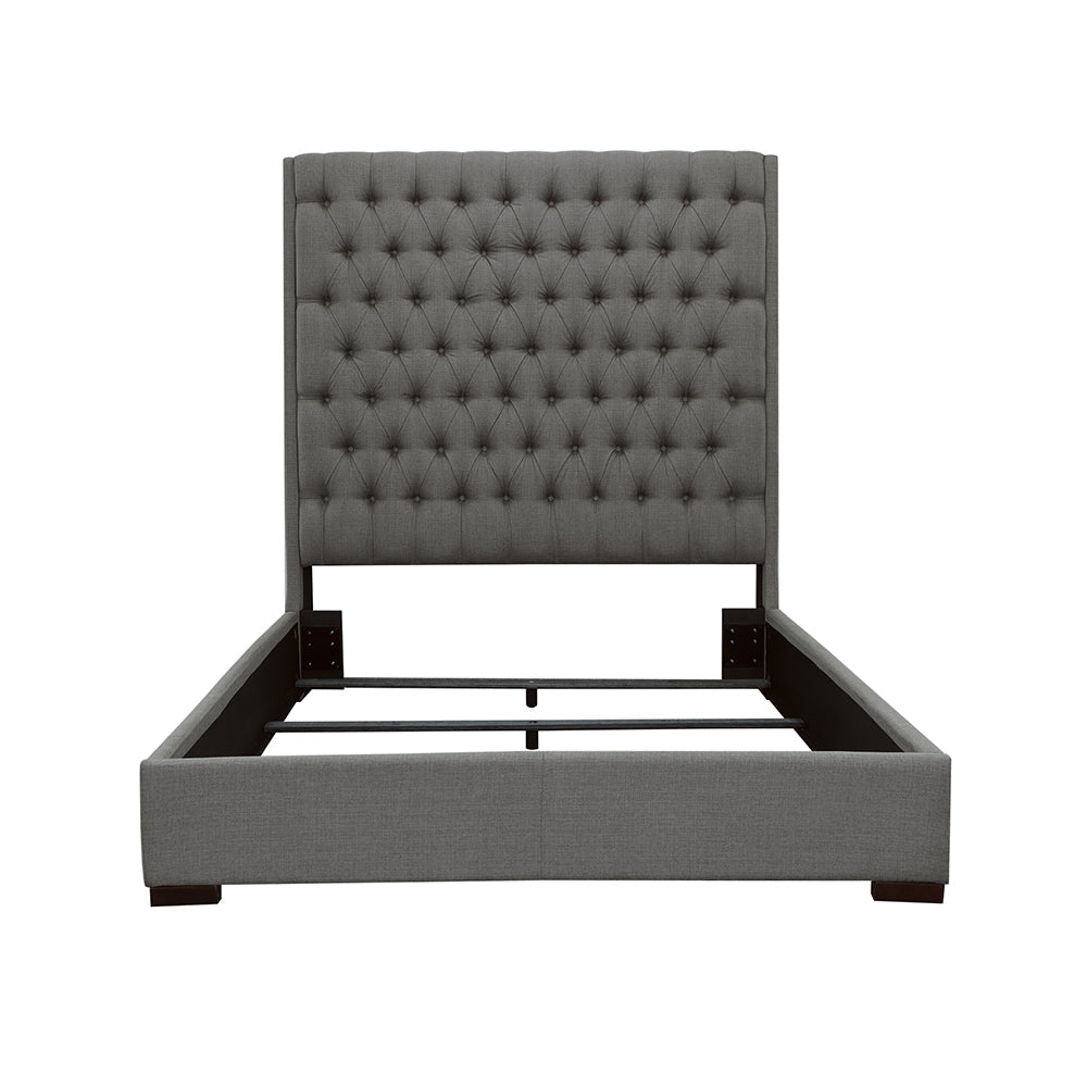 Camille Tall Tufted  Bed Grey