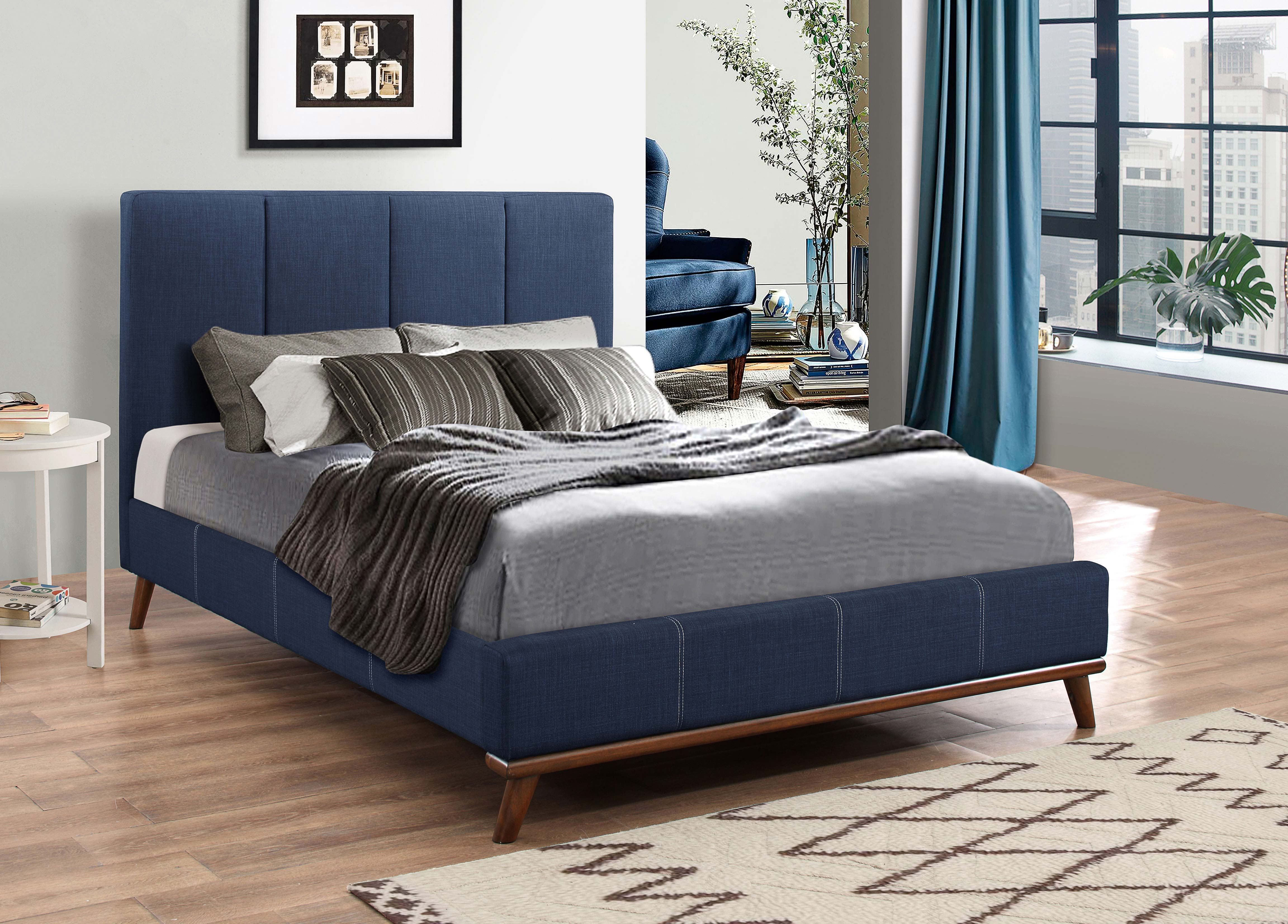 Charity  Upholstered Bed Blue